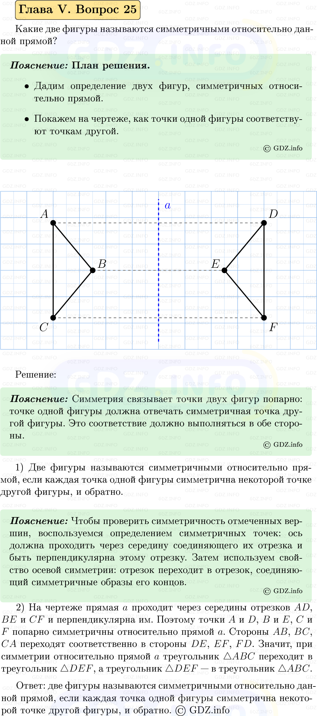 Фото решения 5: Вопросы для повторения к главе 5 №25 из ГДЗ по Геометрии 7-9 класс: Атанасян Л.С. 2023г.