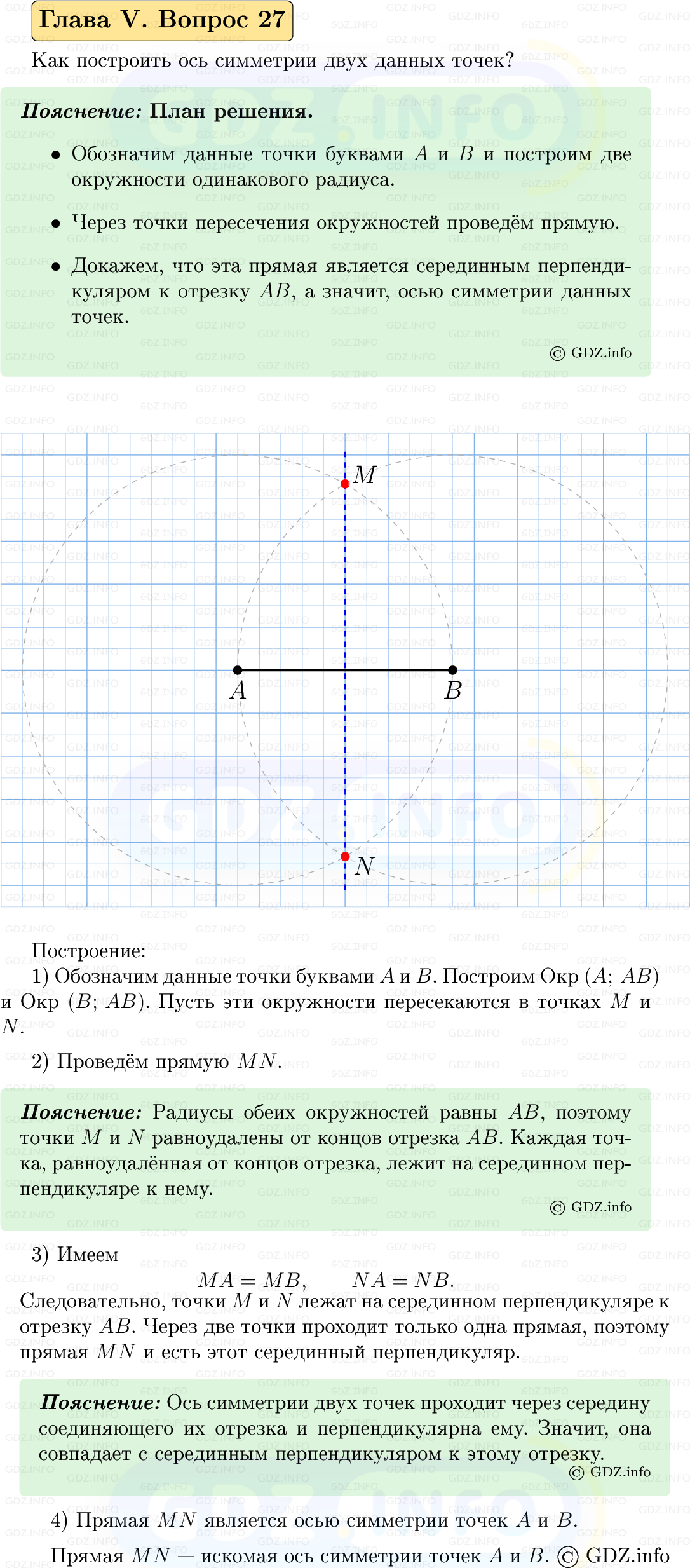 Фото решения 5: Вопросы для повторения к главе 5 №27 из ГДЗ по Геометрии 7-9 класс: Атанасян Л.С. 2023г.