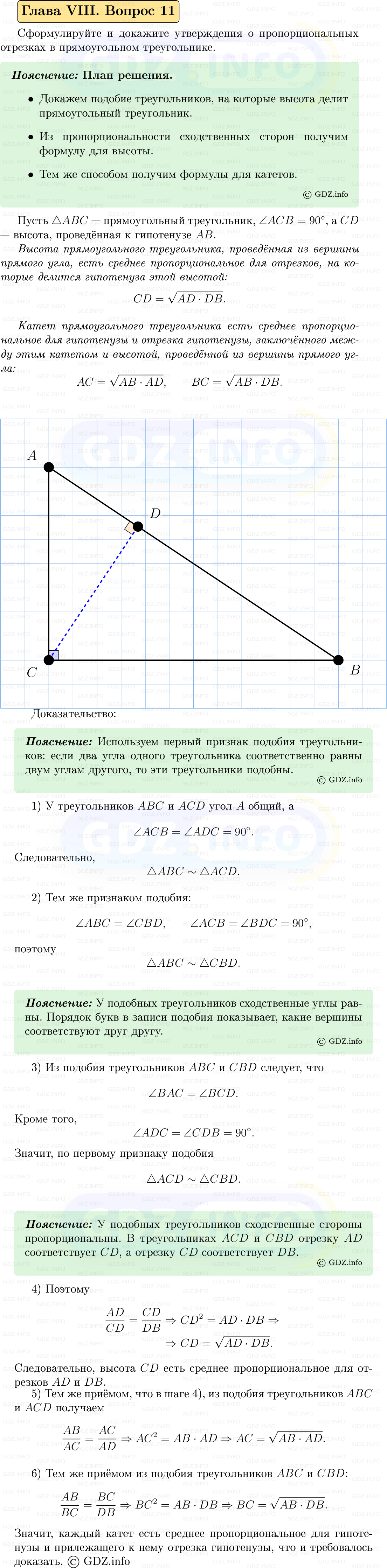 Фото решения 5: Вопросы для повторения к главе 8 №11 из ГДЗ по Геометрии 7-9 класс: Атанасян Л.С. 2023г.