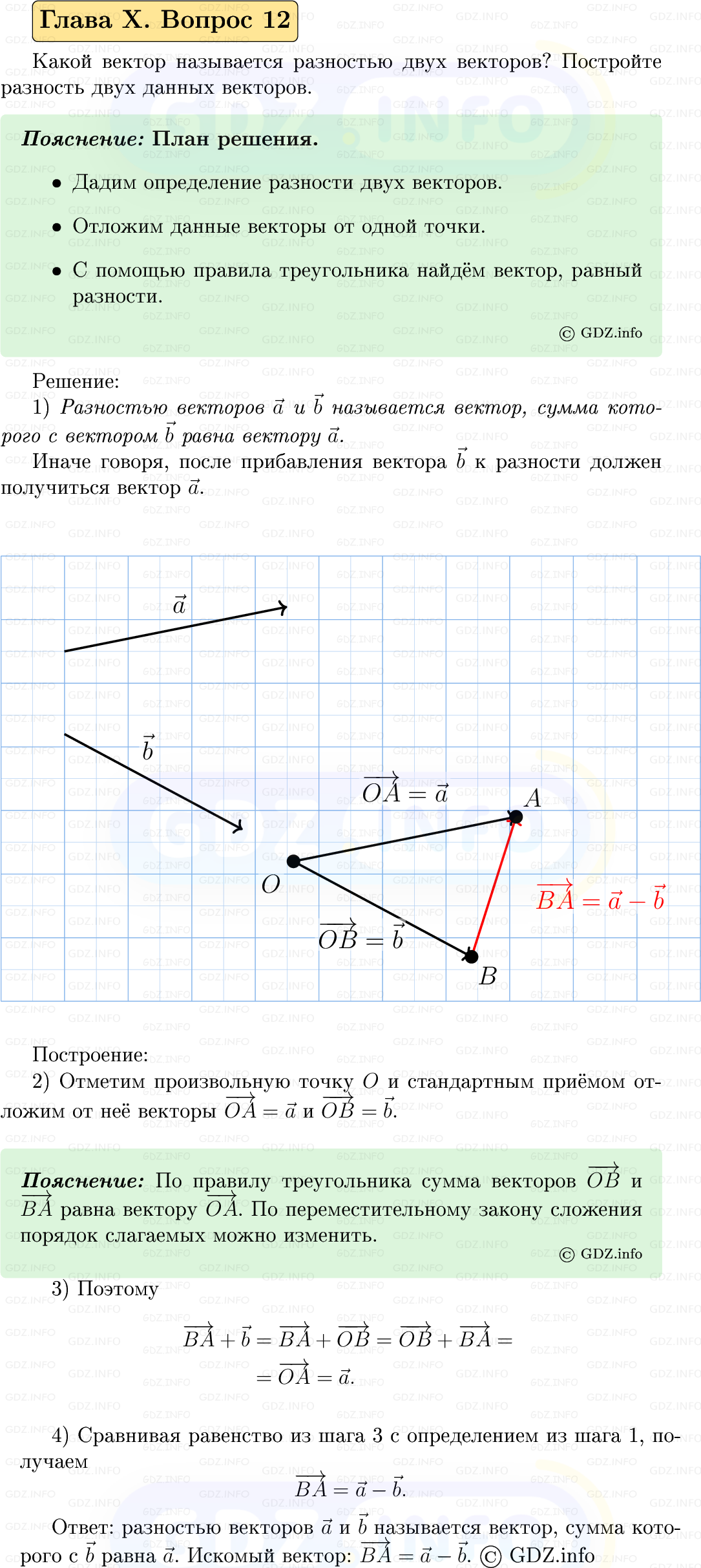 Фото решения 5: Вопросы для повторения к главе 10 №12 из ГДЗ по Геометрии 7-9 класс: Атанасян Л.С. 2023г.