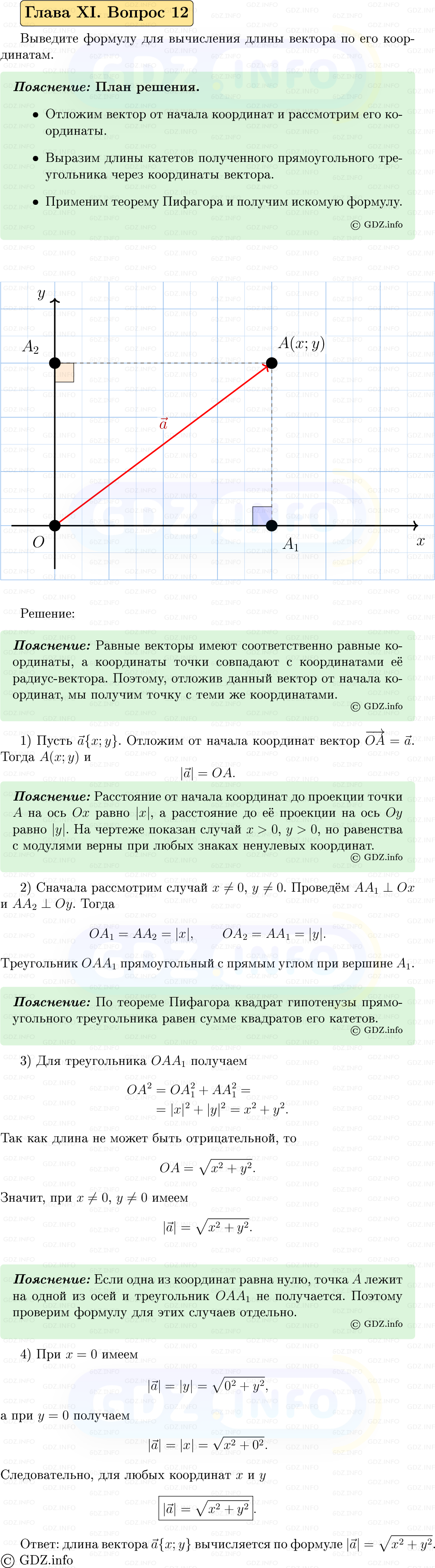 Фото решения 5: Вопросы для повторения к главе 11 №12 из ГДЗ по Геометрии 7-9 класс: Атанасян Л.С. 2023г.