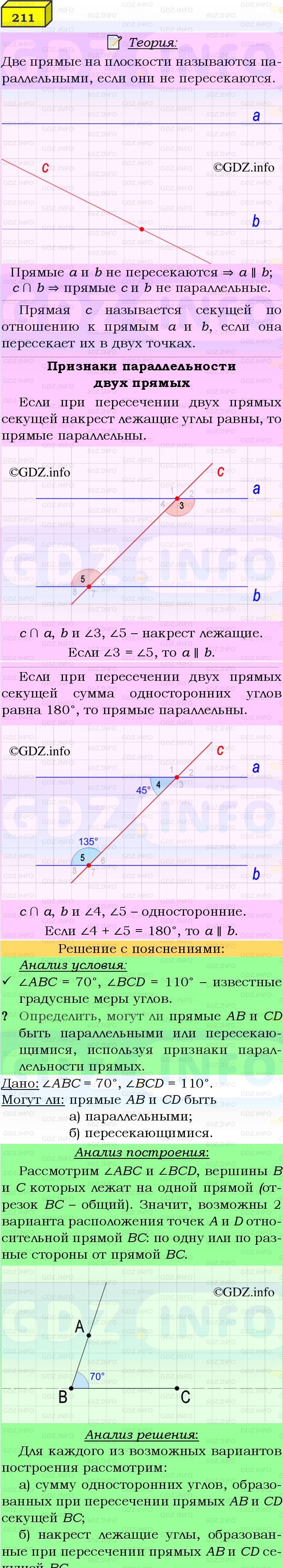Фото подробного решения: Номер №211 из ГДЗ по Геометрии 7-9 класс: Атанасян Л.С.