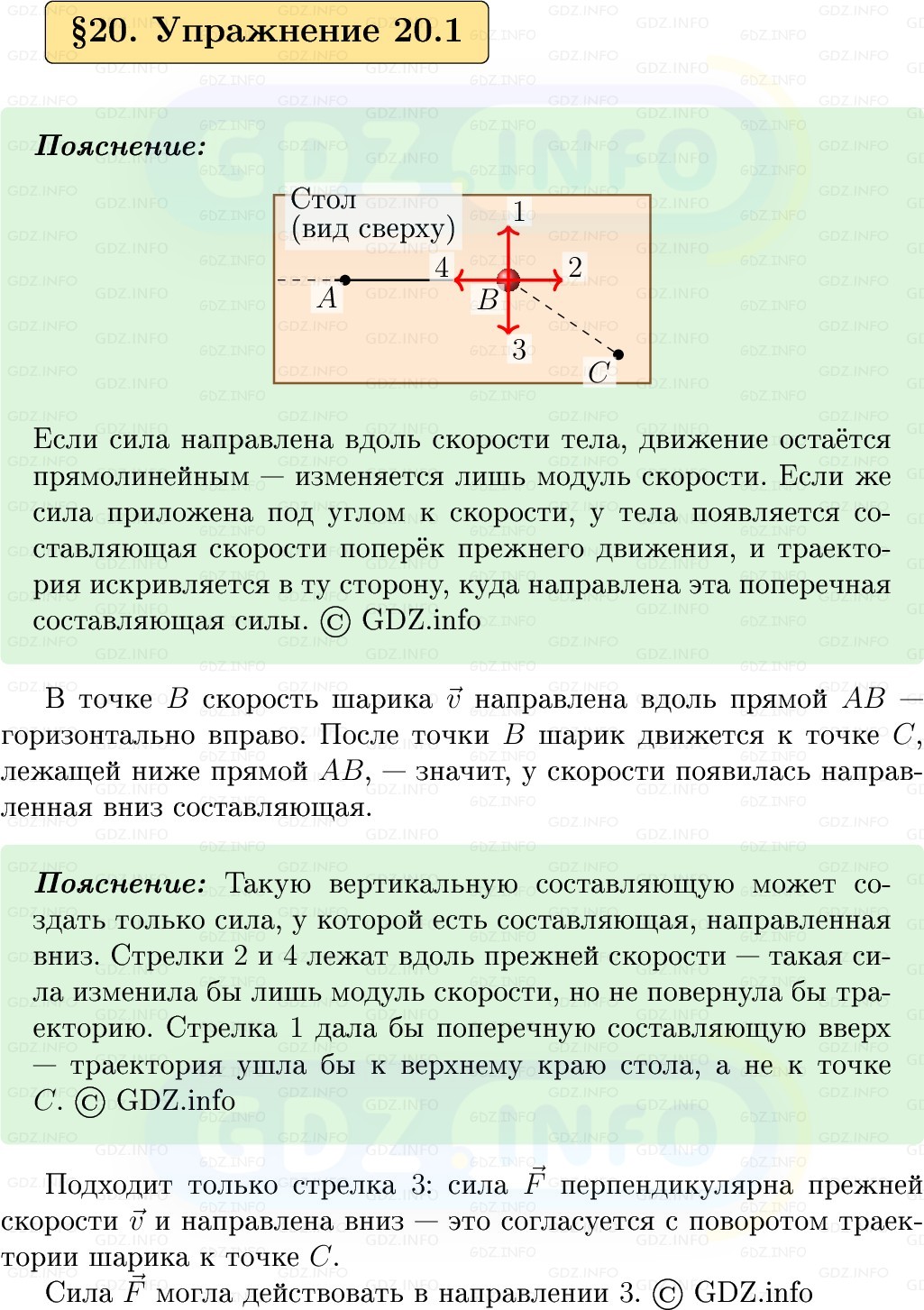 Фото решения 1: Упражнение 20 №1, Параграф 20 из ГДЗ по Физике 9 класс: Пёрышкин, Иванов 2026г.