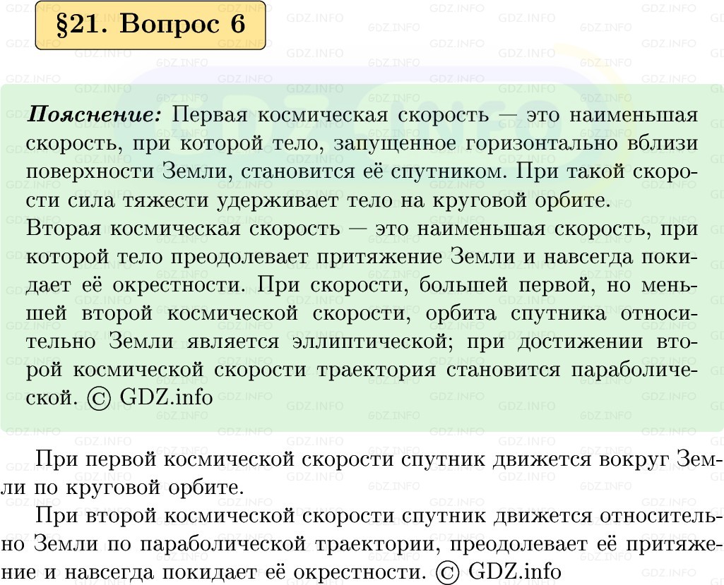 Фото решения 1: Вопрос №6, Параграф 21 из ГДЗ по Физике 9 класс: Пёрышкин, Иванов 2026г. Фото решения 1: Вопрос №6, Параграф 21 из ГДЗ по Физике 9 класс: Пёрышкин, Иванов 2026г.