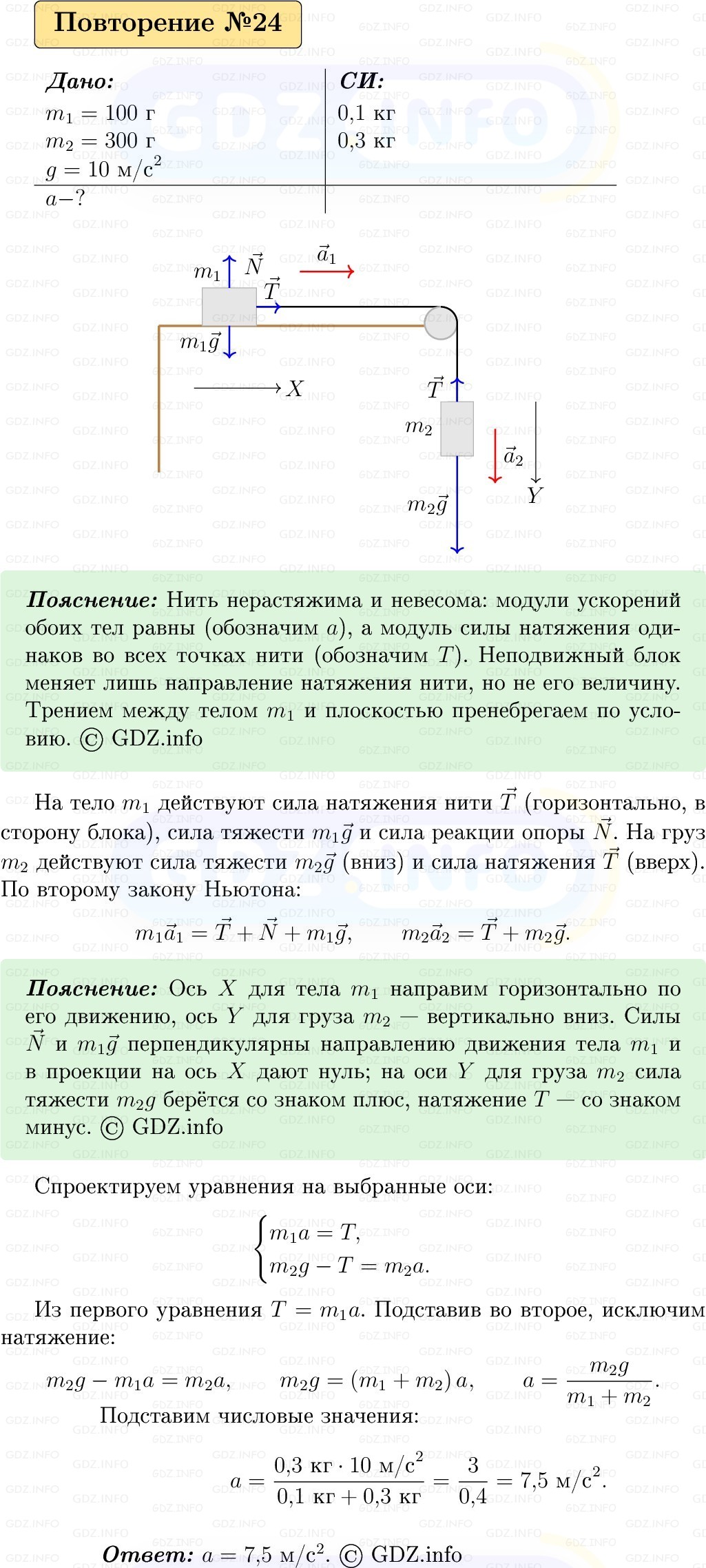 Фото решения 1: Задачи для повторения №24 из ГДЗ по Физике 9 класс: Пёрышкин, Иванов 2026г. Фото решения 1: Задачи для повторения №24 из ГДЗ по Физике 9 класс: Пёрышкин, Иванов 2026г.