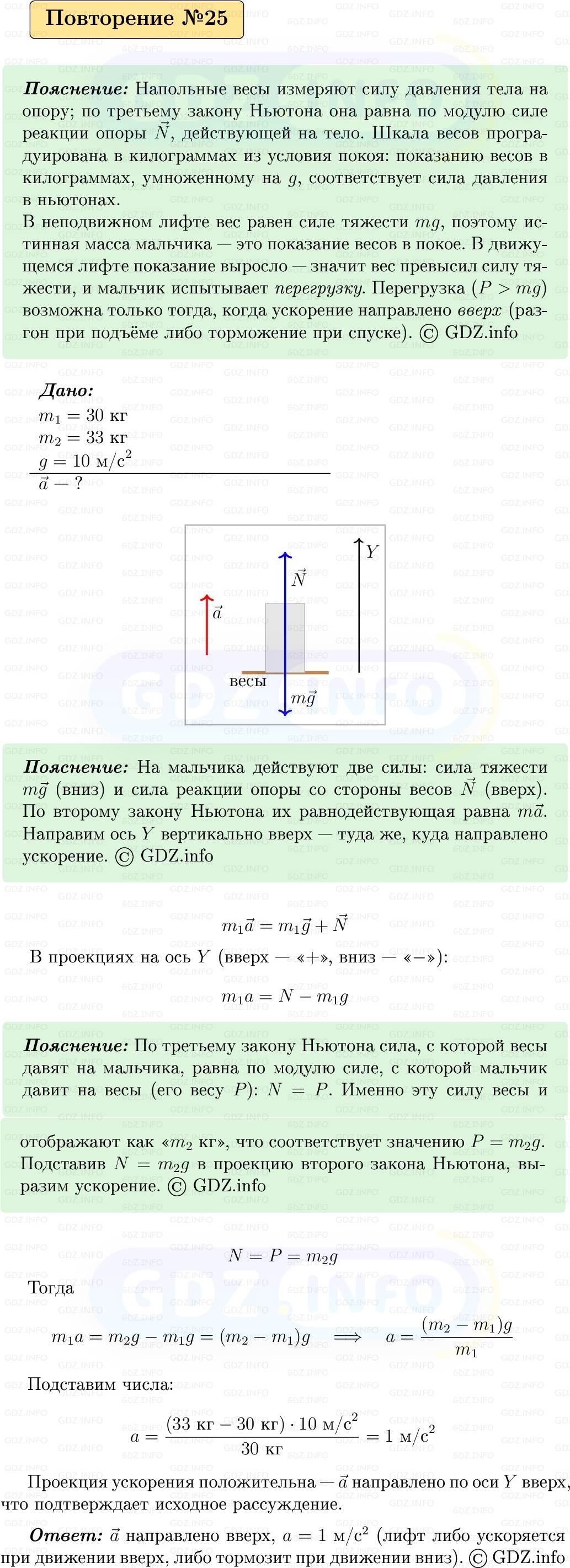 Фото решения 1: Задачи для повторения №25 из ГДЗ по Физике 9 класс: Пёрышкин, Иванов 2026г. Фото решения 1: Задачи для повторения №25 из ГДЗ по Физике 9 класс: Пёрышкин, Иванов 2026г.