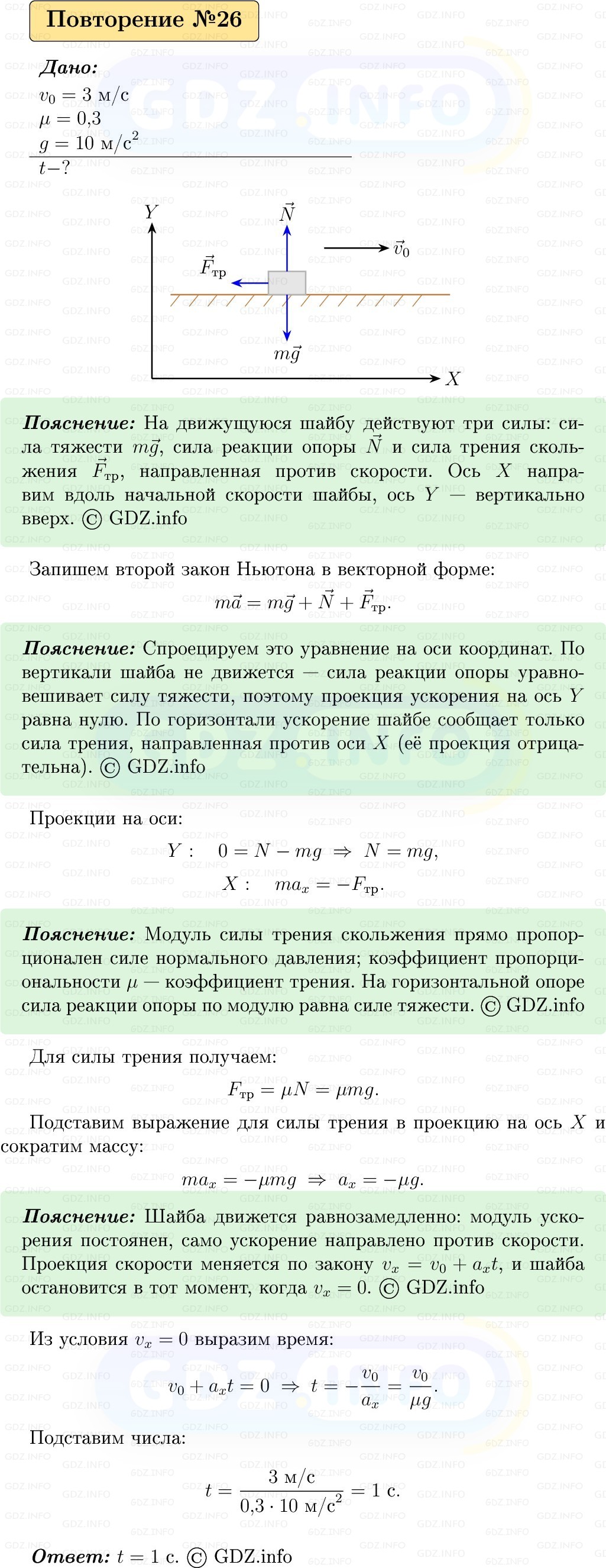 Фото решения 1: Задачи для повторения №26 из ГДЗ по Физике 9 класс: Пёрышкин, Иванов 2026г. Фото решения 1: Задачи для повторения №26 из ГДЗ по Физике 9 класс: Пёрышкин, Иванов 2026г.