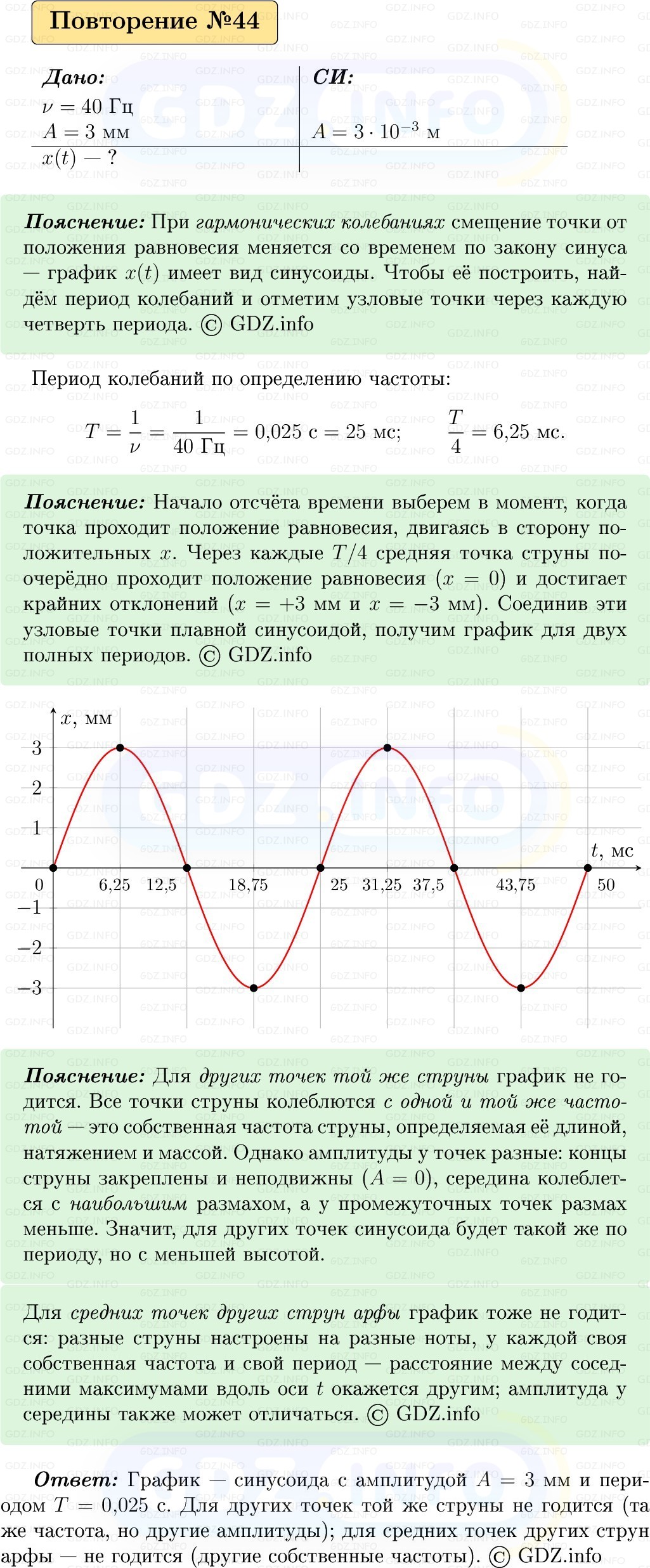 Фото решения 1: Задачи для повторения №44 из ГДЗ по Физике 9 класс: Пёрышкин, Иванов 2026г. Фото решения 1: Задачи для повторения №44 из ГДЗ по Физике 9 класс: Пёрышкин, Иванов 2026г.