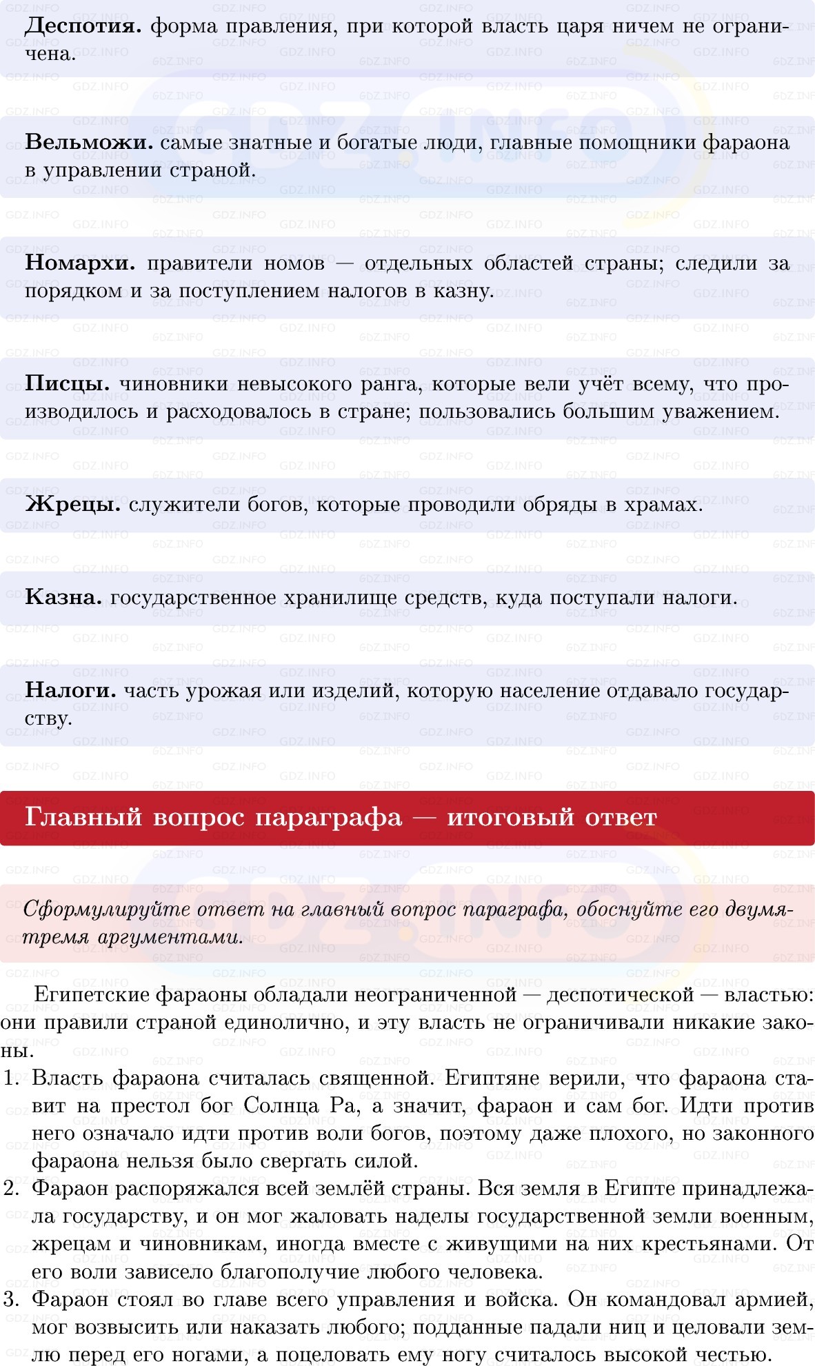 Фото решения 1: Параграф 6-7, Вопросы из ГДЗ по истории Древнего мира 5 класс: Мединский, Чубарьян 2025г. (6)