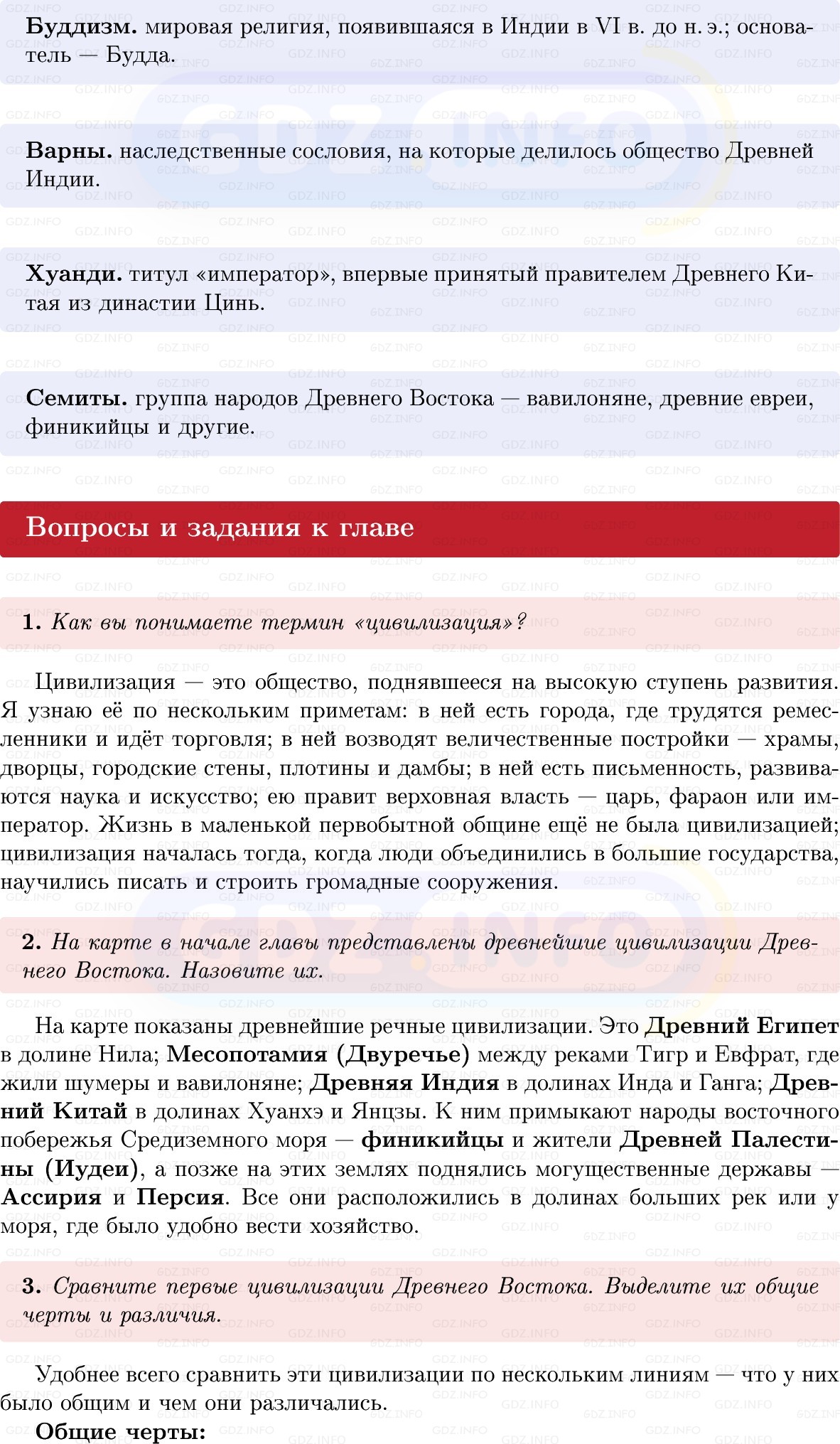 Фото решения 1: Итоги главы 2, Вопросы из ГДЗ по истории Древнего мира 5 класс: Мединский, Чубарьян 2025г. (4)