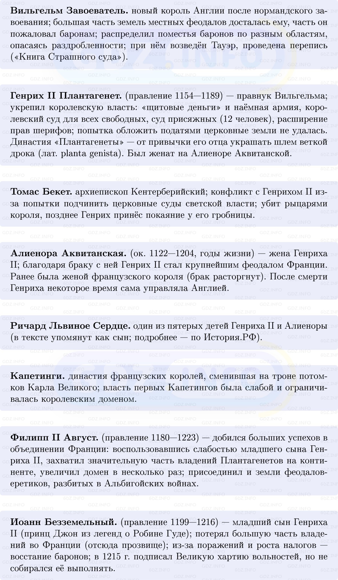 Фото решения 1: Англия, Франция и государства Пиренейского полуострова в XI — начале XIV в, Конспект из ГДЗ по истории Средних веков 6 класс: Мединский, Чубарьян 2025г. (4)