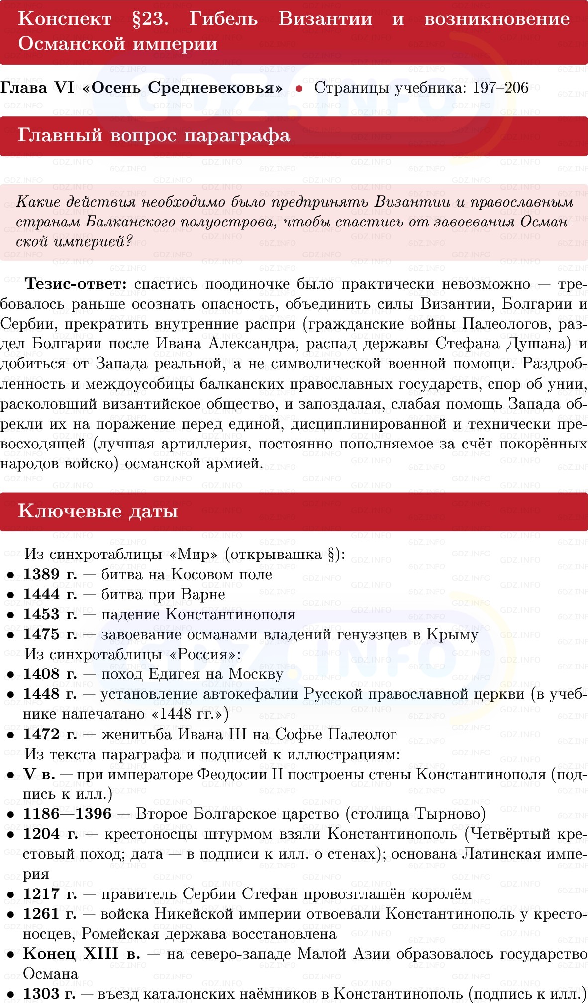 Фото решения 1: Гибель Византии и возникновение Османской империи, Конспект из ГДЗ по истории Средних веков 6 класс: Мединский, Чубарьян 2025г. Фото решения 1: Гибель Византии и возникновение Османской империи, Конспект из ГДЗ по истории Средних веков 6 класс: Мединский, Чубарьян 2025г.