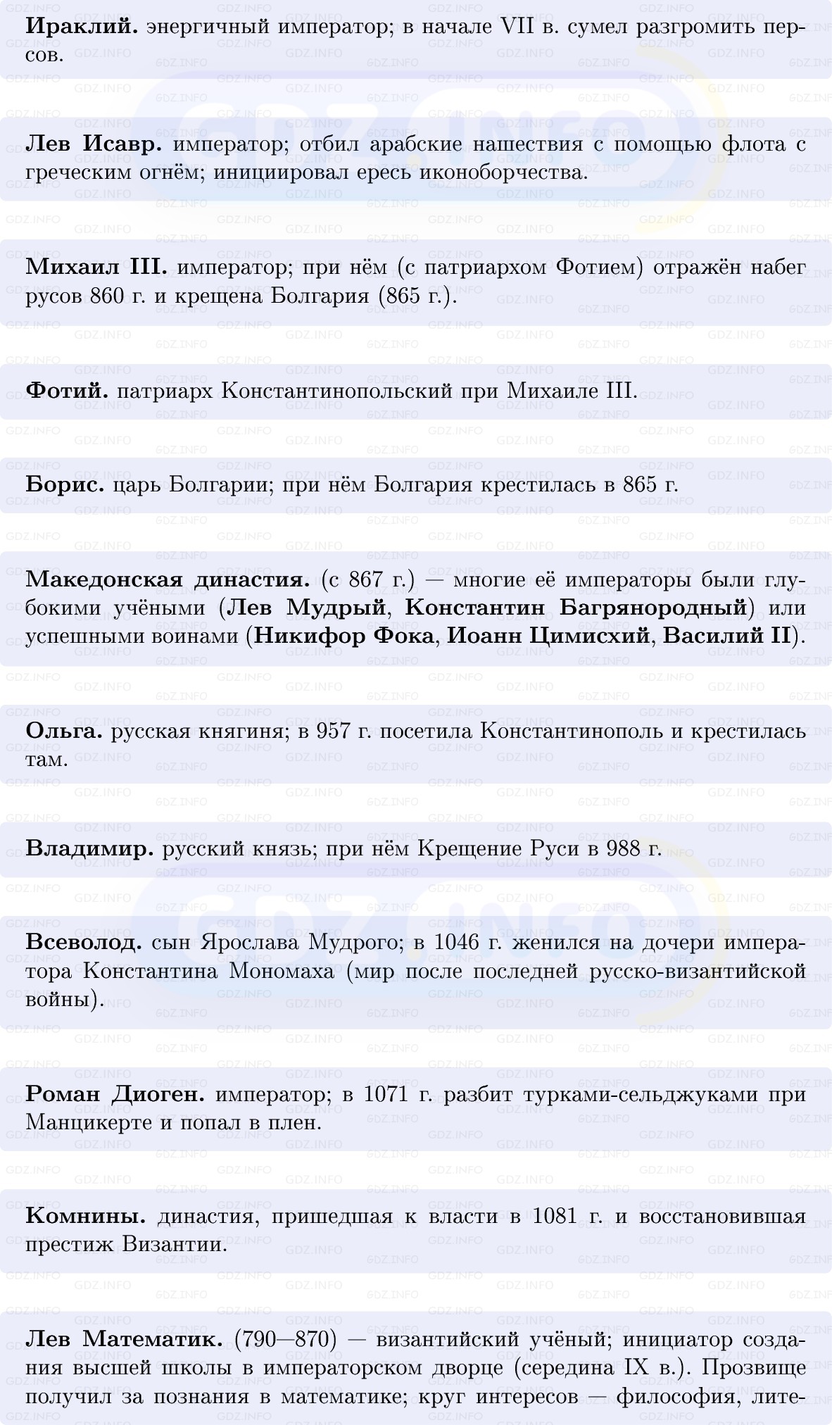 Фото решения 1: Византийская империя и её соседи, Конспект из ГДЗ по истории Средних веков 6 класс: Мединский, Чубарьян 2025г. (5) Фото решения 1: Византийская империя и её соседи, Конспект из ГДЗ по истории Средних веков 6 класс: Мединский, Чубарьян 2025г. (5)