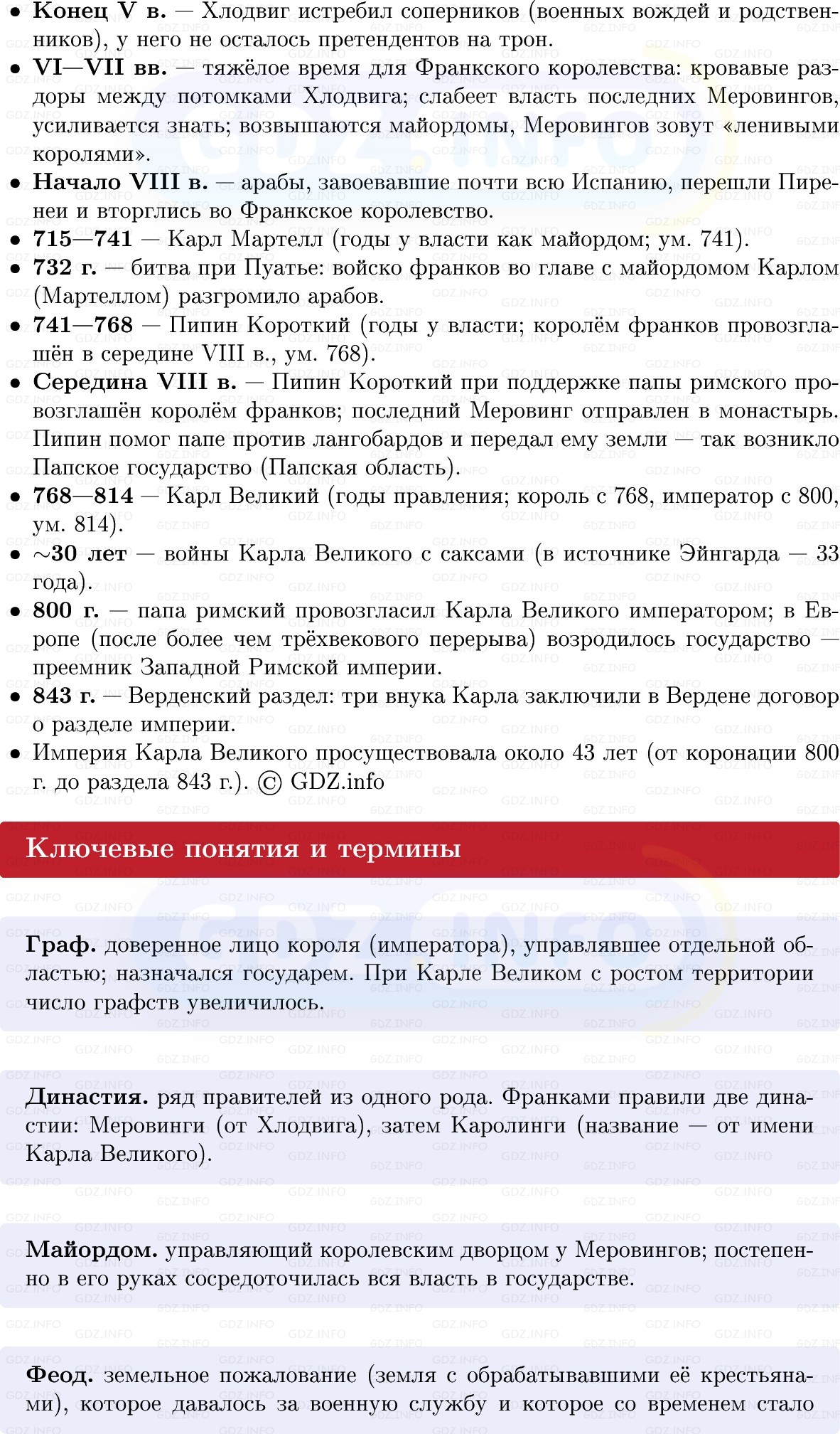 Фото решения 1: От королевства Хлодвига к империи Карла Великого, Конспект из ГДЗ по истории Средних веков 6 класс: Мединский, Чубарьян 2025г. (2) Фото решения 1: От королевства Хлодвига к империи Карла Великого, Конспект из ГДЗ по истории Средних веков 6 класс: Мединский, Чубарьян 2025г. (2)