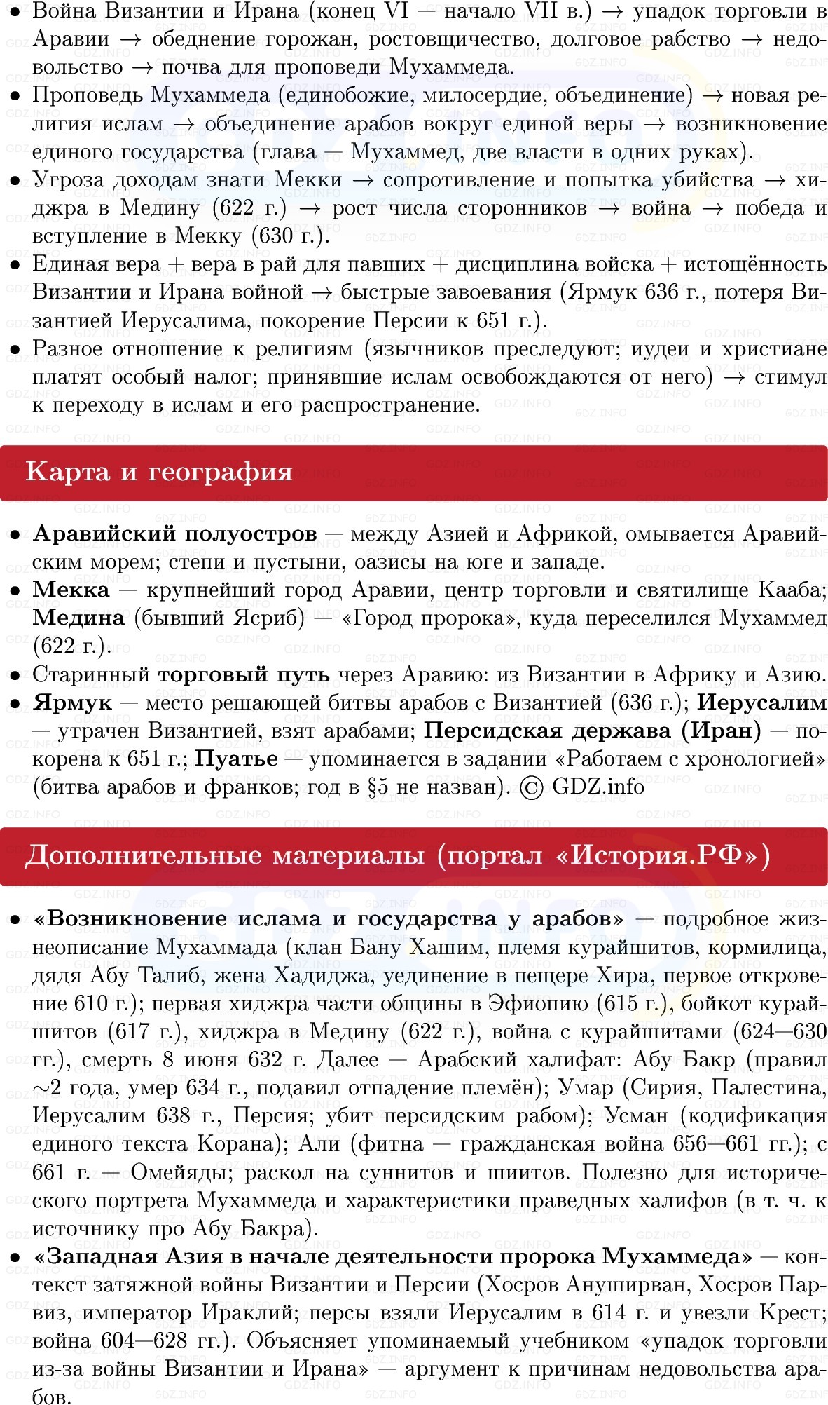 Фото решения 1: Возникновение ислама и государства у арабов, Конспект из ГДЗ по истории Средних веков 6 класс: Мединский, Чубарьян 2025г. (7) Фото решения 1: Возникновение ислама и государства у арабов, Конспект из ГДЗ по истории Средних веков 6 класс: Мединский, Чубарьян 2025г. (7)