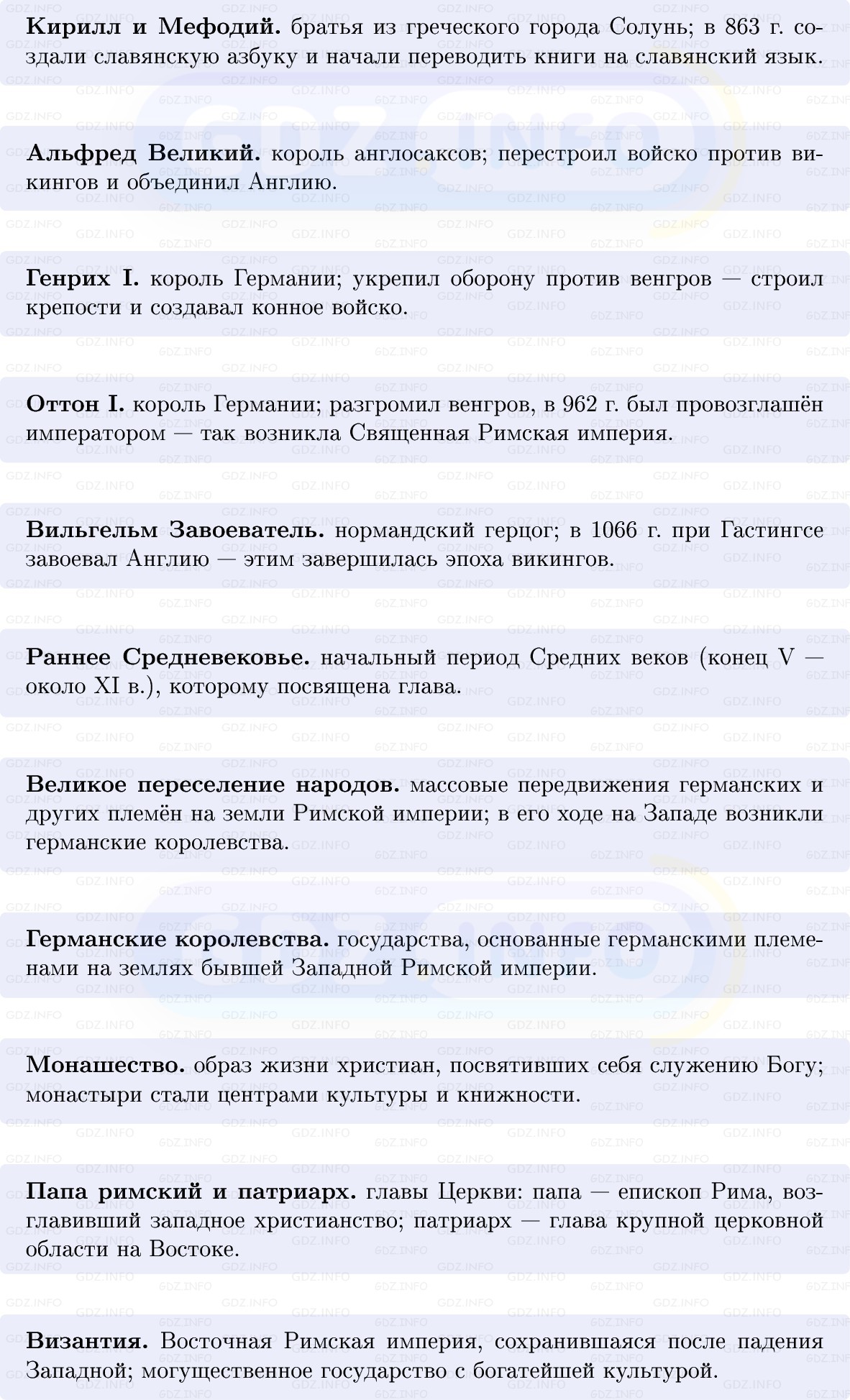 Фото решения 1: Итоги главы 1, Вопросы из ГДЗ по истории Средних веков 6 класс: Мединский, Чубарьян 2025г. (3) Фото решения 1: Итоги главы 1, Вопросы из ГДЗ по истории Средних веков 6 класс: Мединский, Чубарьян 2025г. (3)