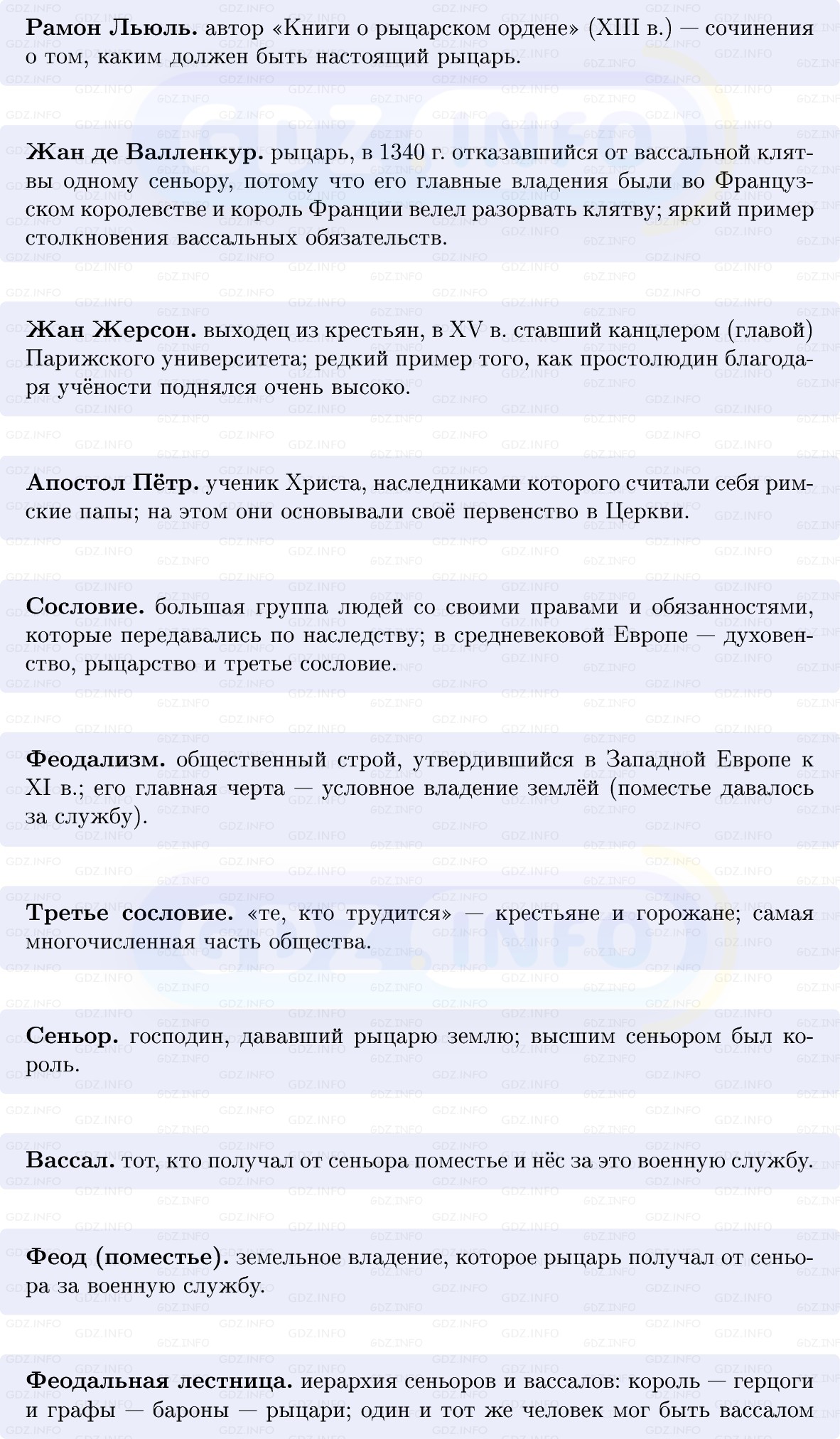 Фото решения 1: Итоги главы 3, Вопросы из ГДЗ по истории Средних веков 6 класс: Мединский, Чубарьян 2025г. (3)