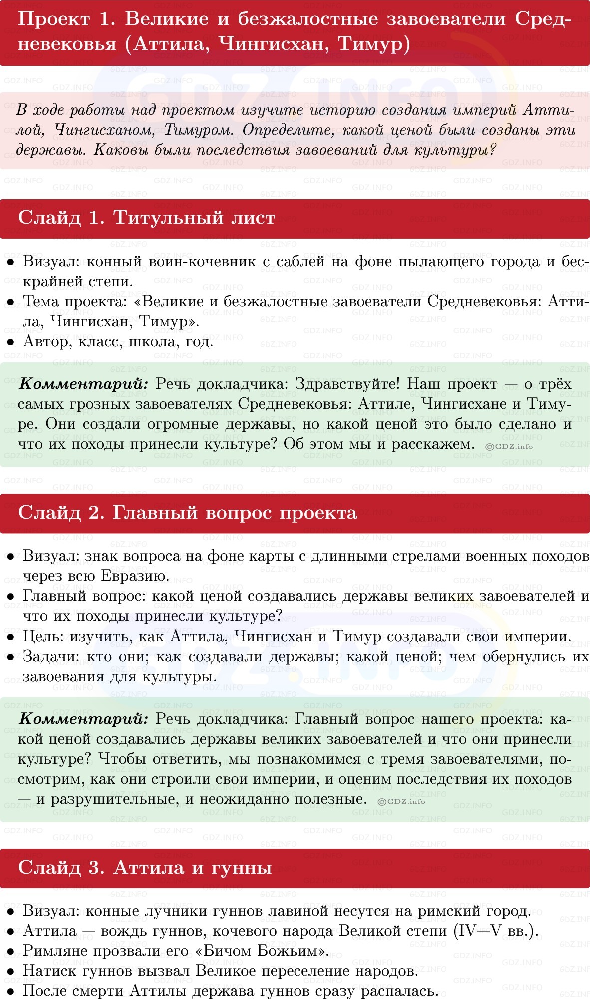 Фото решения 1: Итоги главы 5, Темы проектов из ГДЗ по истории Средних веков 6 класс: Мединский, Чубарьян 2025г.