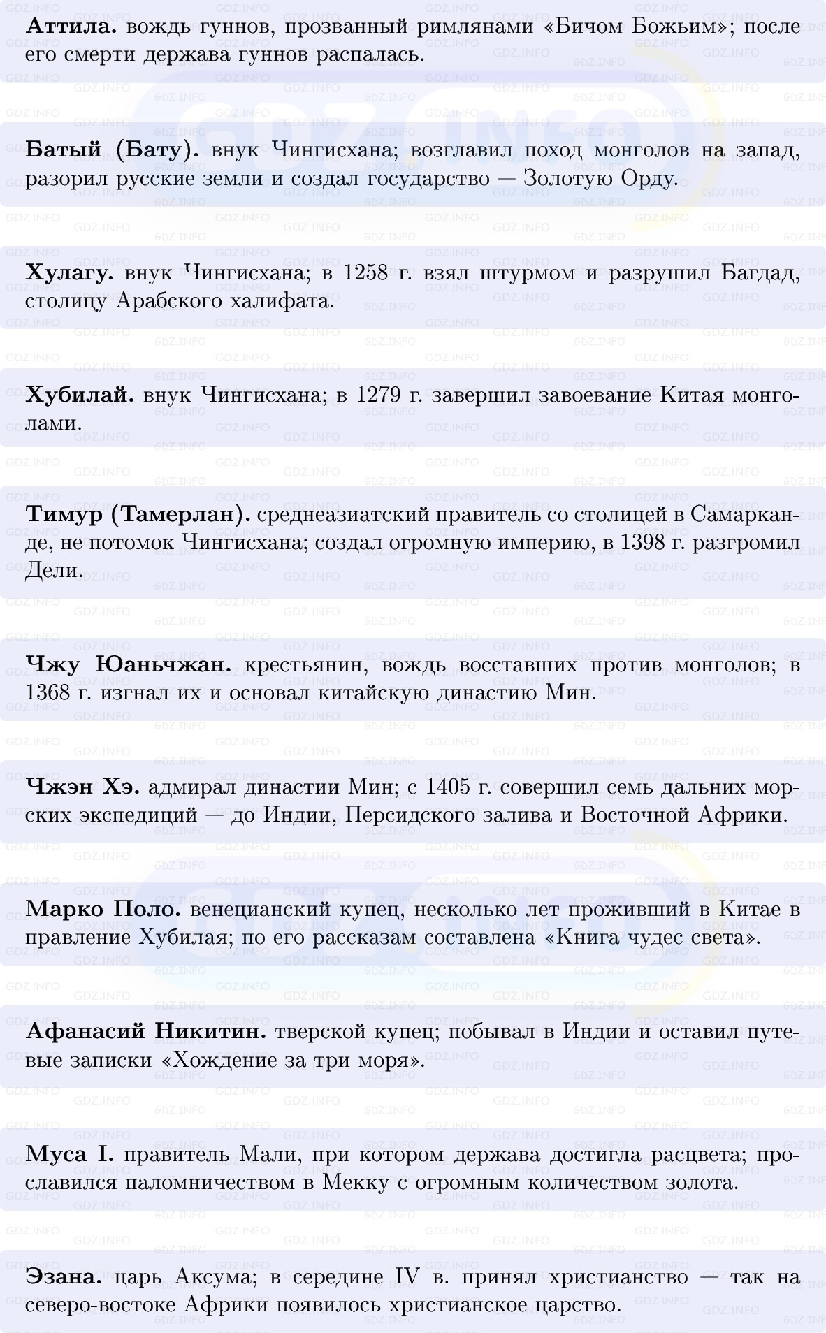 Фото решения 1: Итоги главы 5, Вопросы из ГДЗ по истории Средних веков 6 класс: Мединский, Чубарьян 2025г. (3)