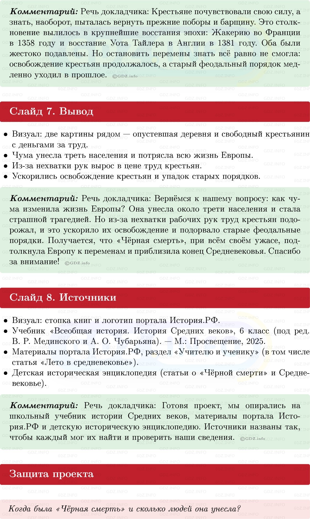 Фото решения 1: Итоги главы 6, Темы проектов из ГДЗ по истории Средних веков 6 класс: Мединский, Чубарьян 2025г. (3)