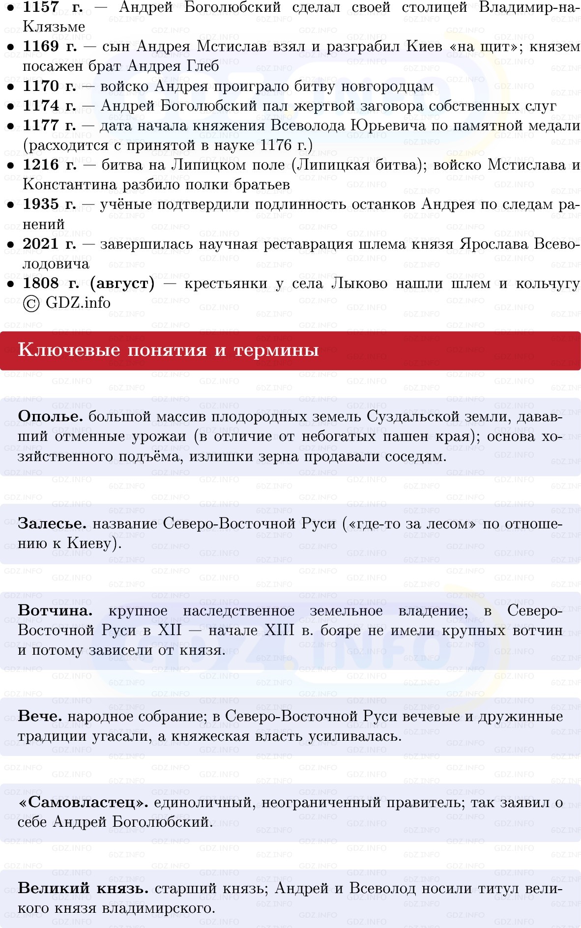 Фото решения 1: Владимиро-Суздальская земля, Конспект из ГДЗ по Истории России 6 класс: Мединский, Торкунов 2025г. (2) Фото решения 1: Владимиро-Суздальская земля, Конспект из ГДЗ по Истории России 6 класс: Мединский, Торкунов 2025г. (2)