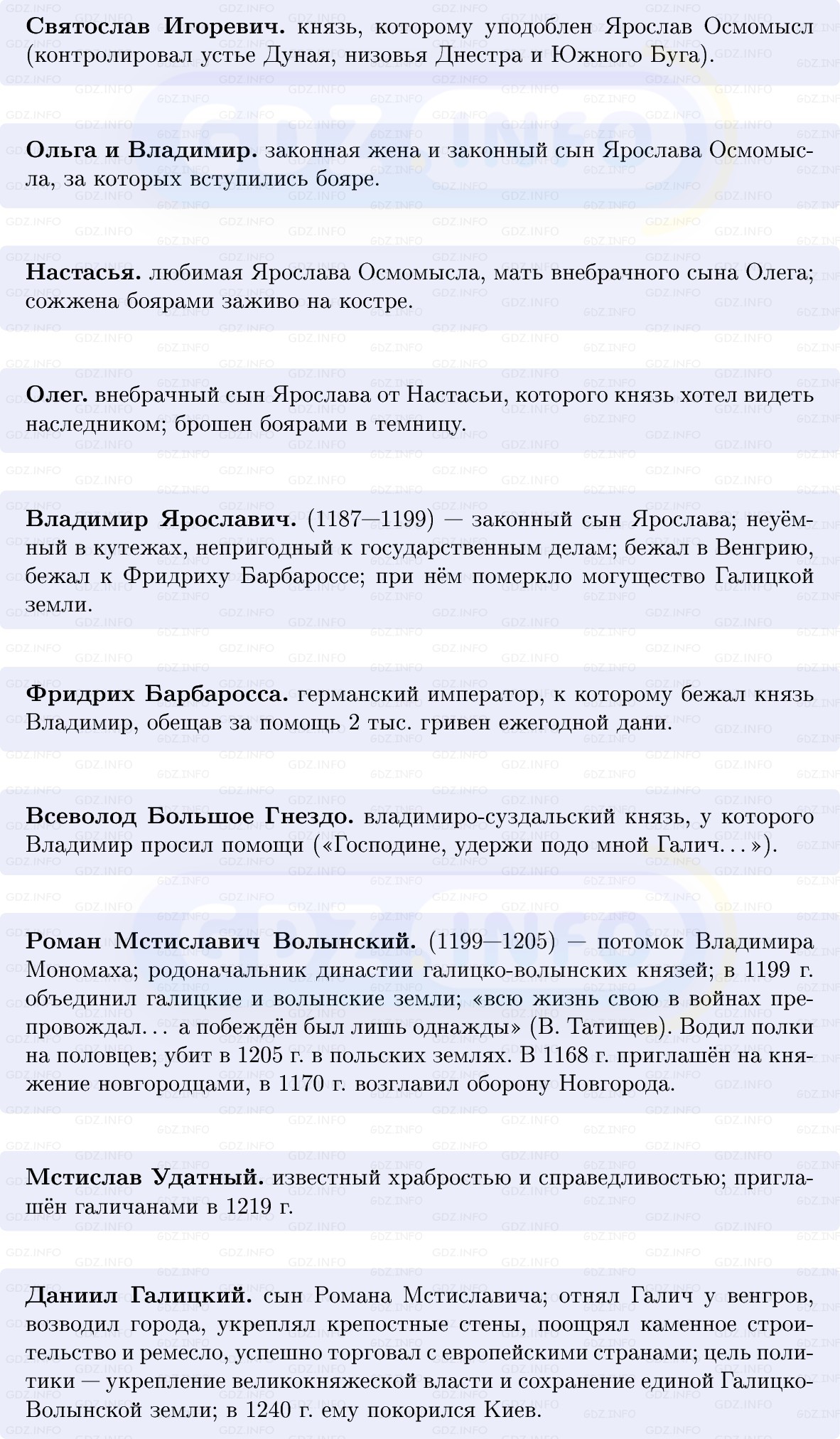 Фото решения 1: Юго-Западная Русь, Конспект из ГДЗ по Истории России 6 класс: Мединский, Торкунов 2025г. (3)