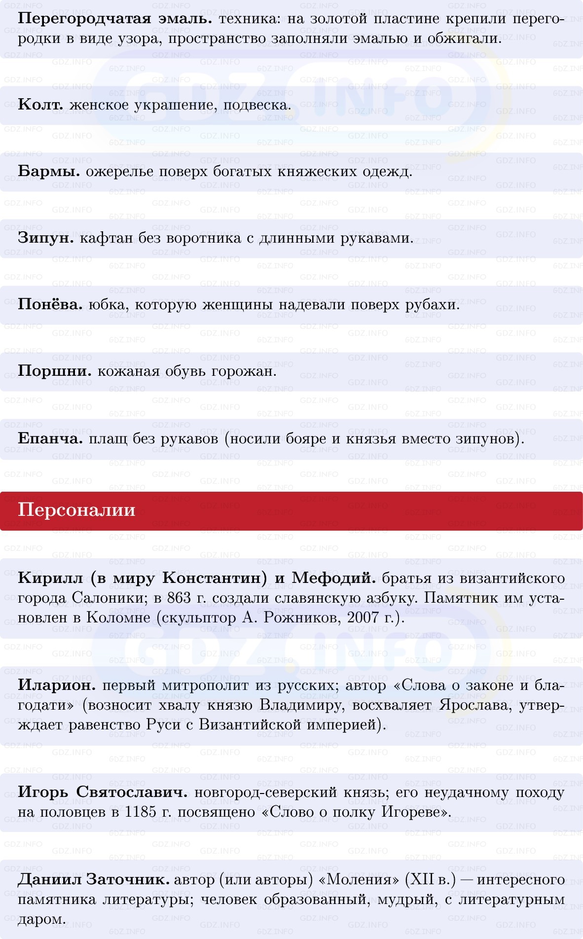 Фото решения 1: Культура и быт в IX — начале XIII в, Конспект из ГДЗ по Истории России 6 класс: Мединский, Торкунов 2025г. (4)
