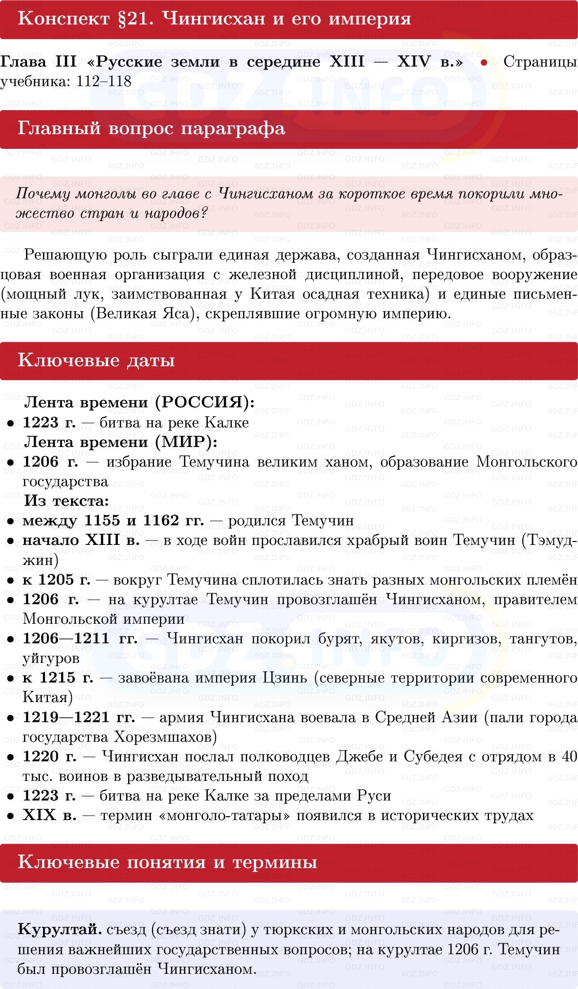 Фото решения 1: Чингисхан и его империя, Конспект из ГДЗ по Истории России 6 класс: Мединский, Торкунов 2025г. Фото решения 1: Чингисхан и его империя, Конспект из ГДЗ по Истории России 6 класс: Мединский, Торкунов 2025г.
