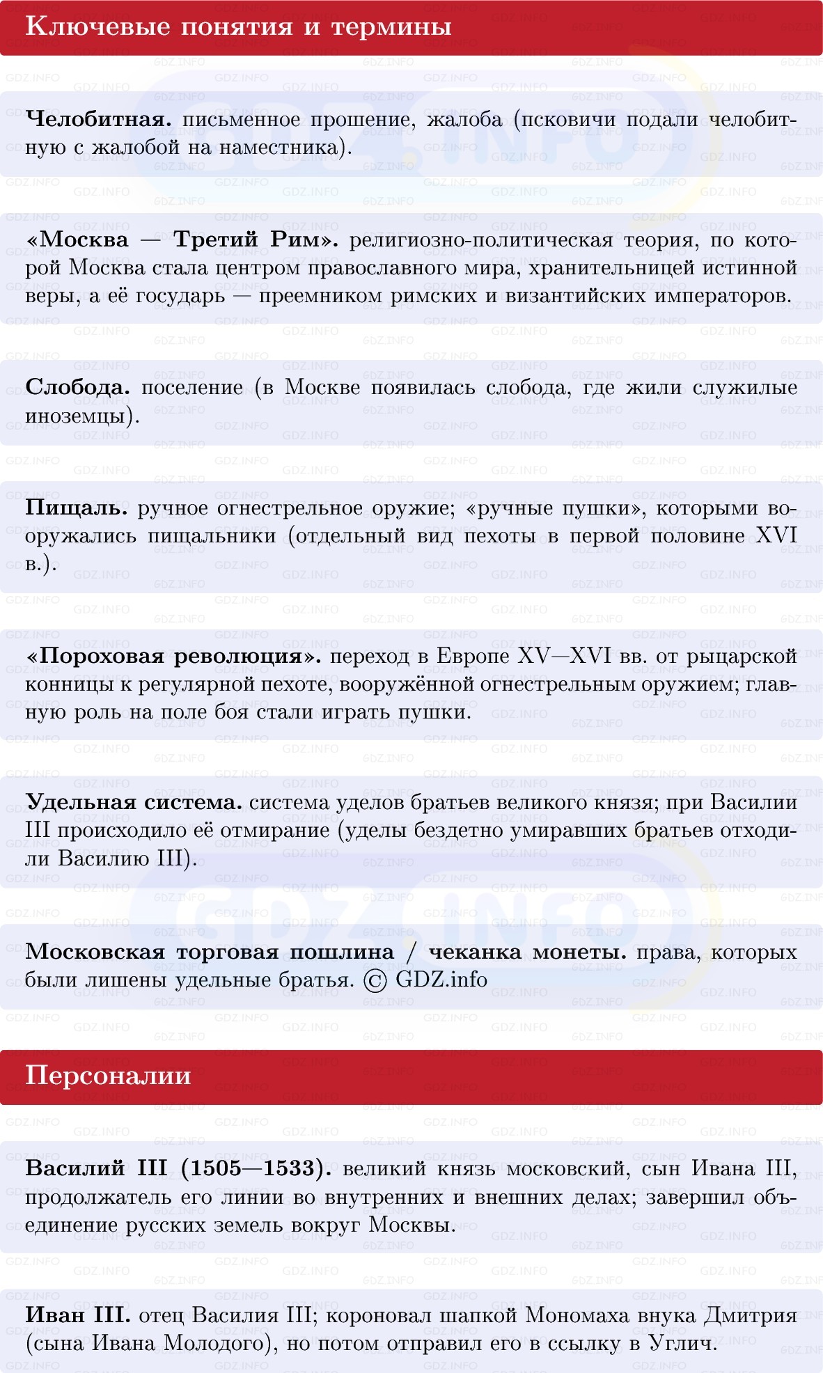 Фото решения 1: Правление Василия III, Конспект из ГДЗ по Истории России 6 класс: Мединский, Торкунов 2025г. (2)