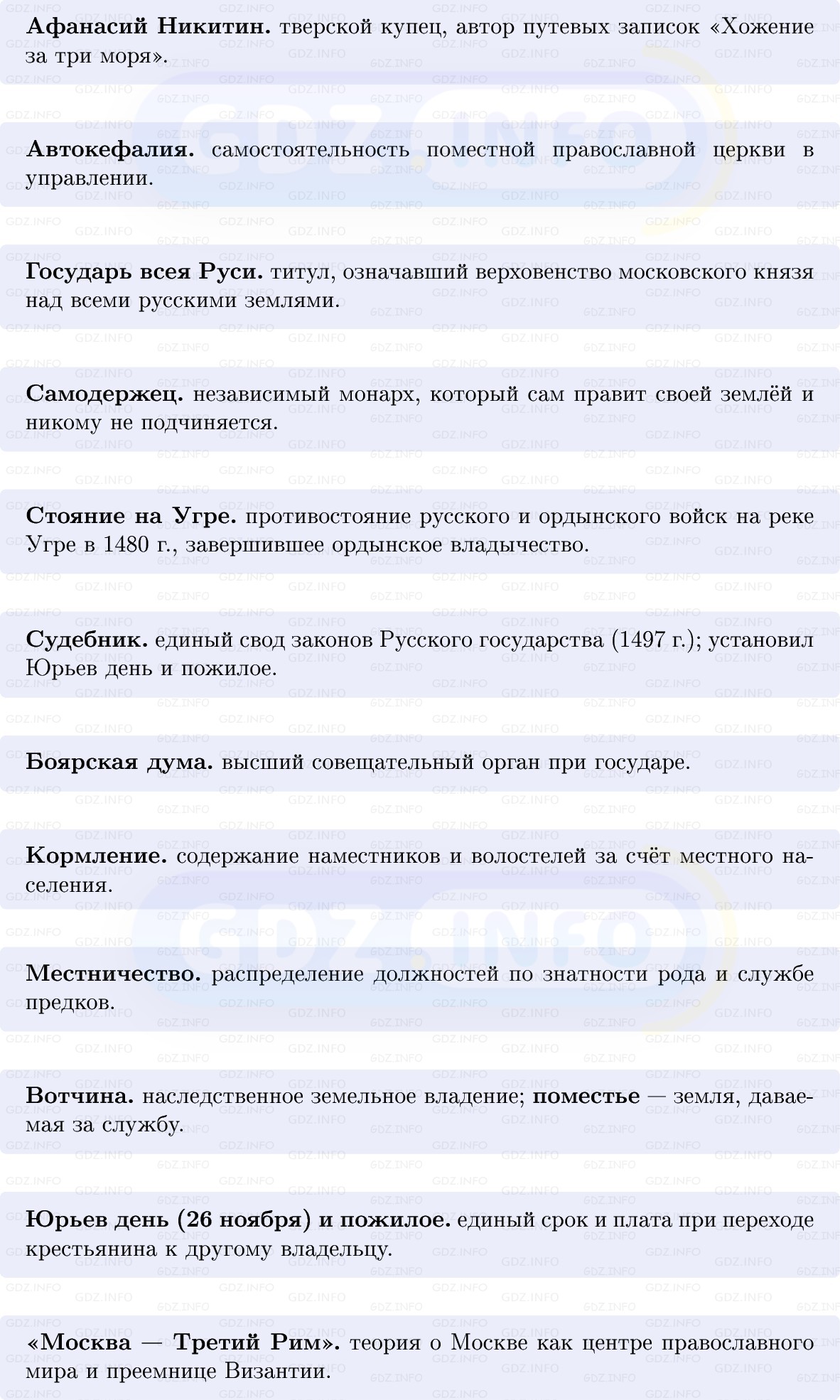Фото решения 1: Итоги главы 4, Вопросы из ГДЗ по Истории России 6 класс: Мединский, Торкунов 2025г. (3) Фото решения 1: Итоги главы 4, Вопросы из ГДЗ по Истории России 6 класс: Мединский, Торкунов 2025г. (3)
