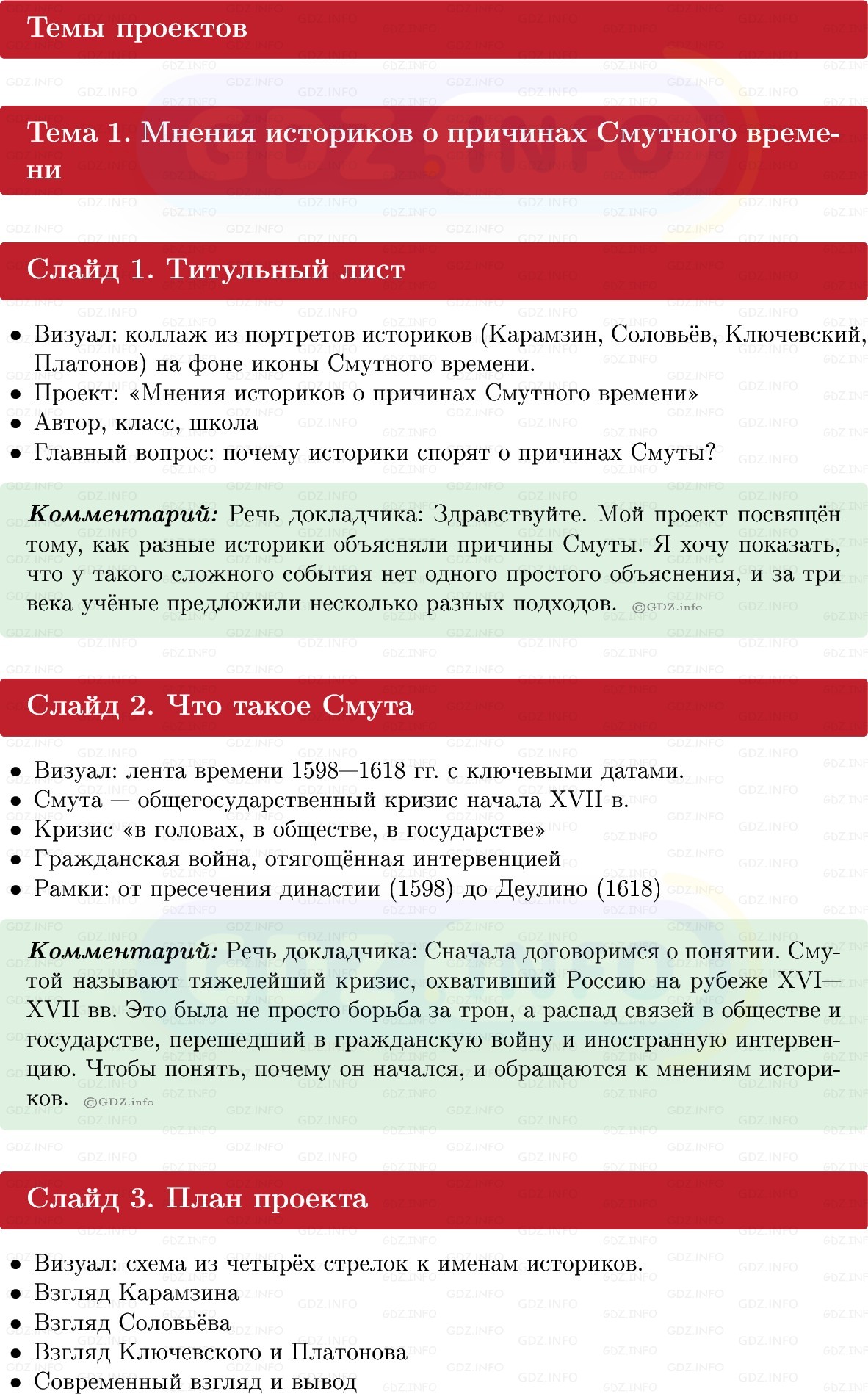Фото решения 1: Итоги главы 2, Темы проектов из ГДЗ по Истории России 7 класс: Мединский В.Р., Торкунов А.В. 2025г.