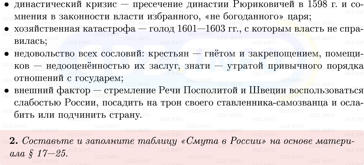 Фото решения 1: Итоги главы 2, Вопросы из ГДЗ по Истории России 7 класс: Мединский В.Р., Торкунов А.В. 2025г. (5)