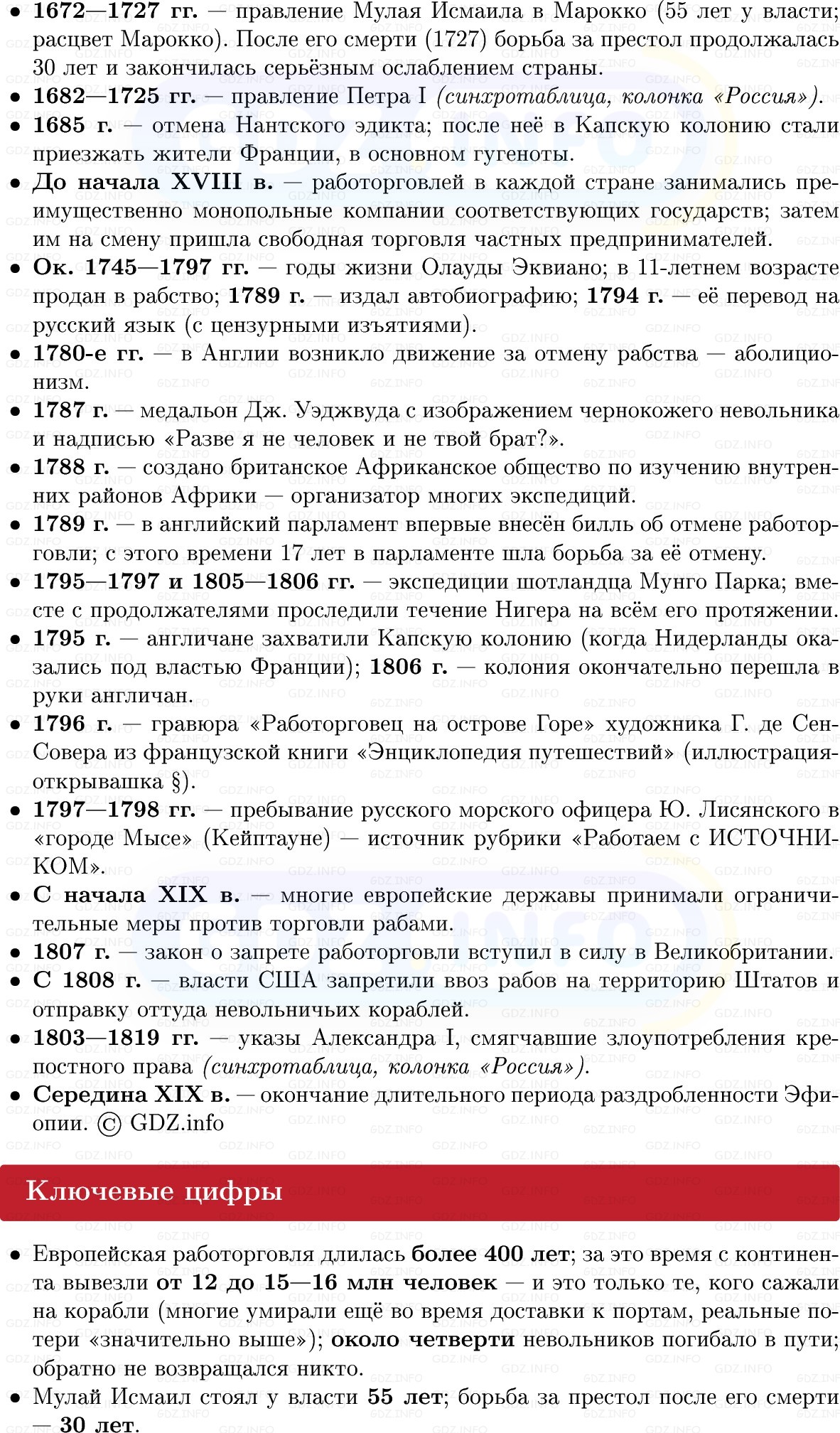 Фото решения 1: Африка во времена расцвета работорговли, Конспект из ГДЗ по Всеобщей истории 8 класс: Мединский, Чубарьян 2025г. (2)