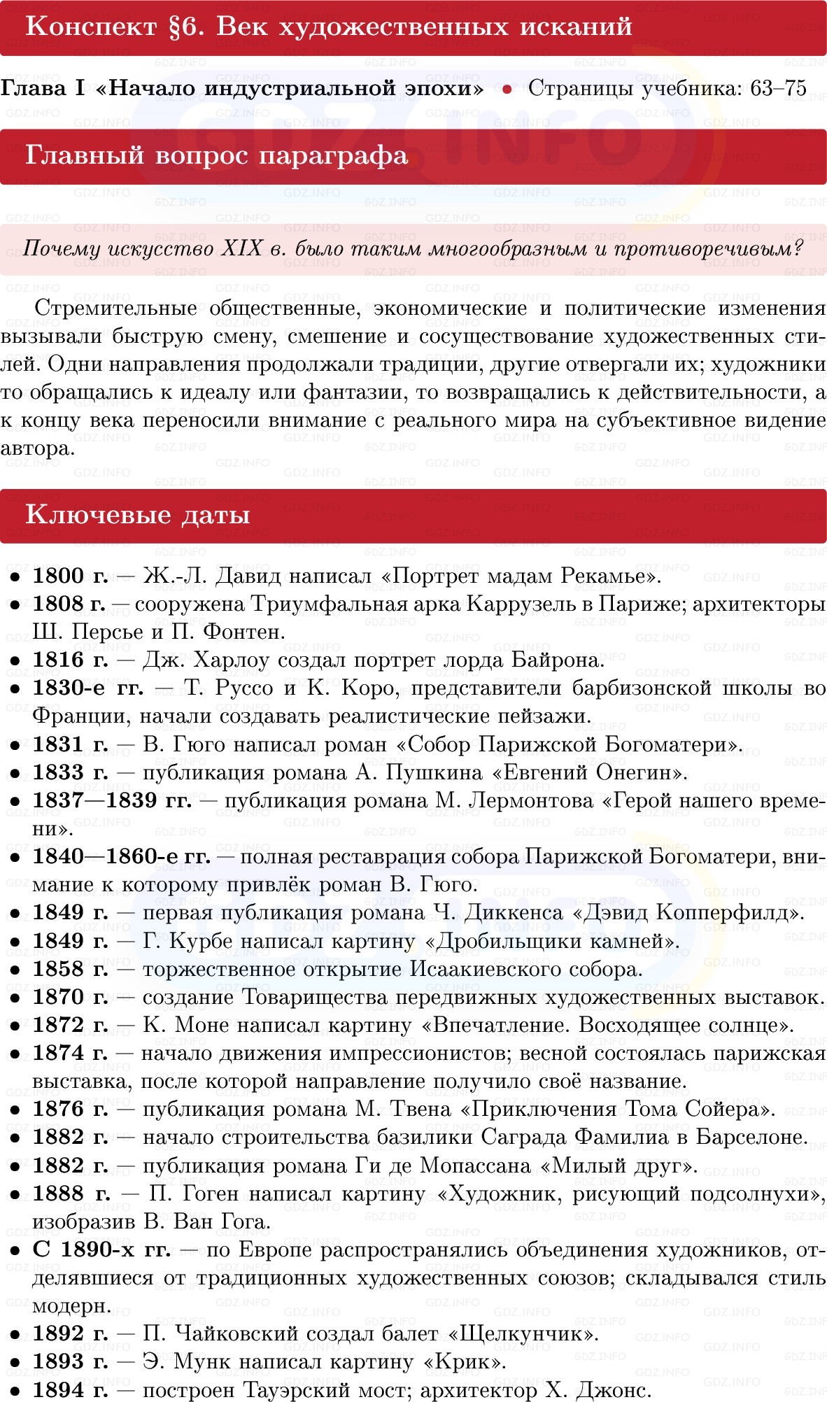 Фото решения 1: Век художественных исканий, Конспект из ГДЗ по истории Нового времени 9 класс: Мединский, Чубарьян 2026г. Фото решения 1: Век художественных исканий, Конспект из ГДЗ по истории Нового времени 9 класс: Мединский, Чубарьян 2026г.