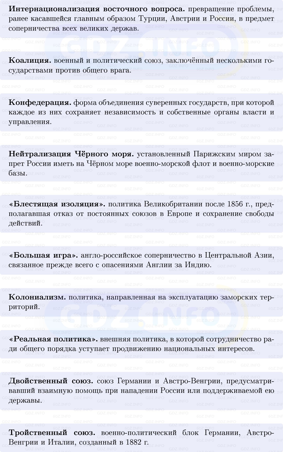 Фото решения 1: Международные отношения в XIX в, Конспект из ГДЗ по истории Нового времени 9 класс: Мединский, Чубарьян 2026г. (4) Фото решения 1: Международные отношения в XIX в, Конспект из ГДЗ по истории Нового времени 9 класс: Мединский, Чубарьян 2026г. (4)