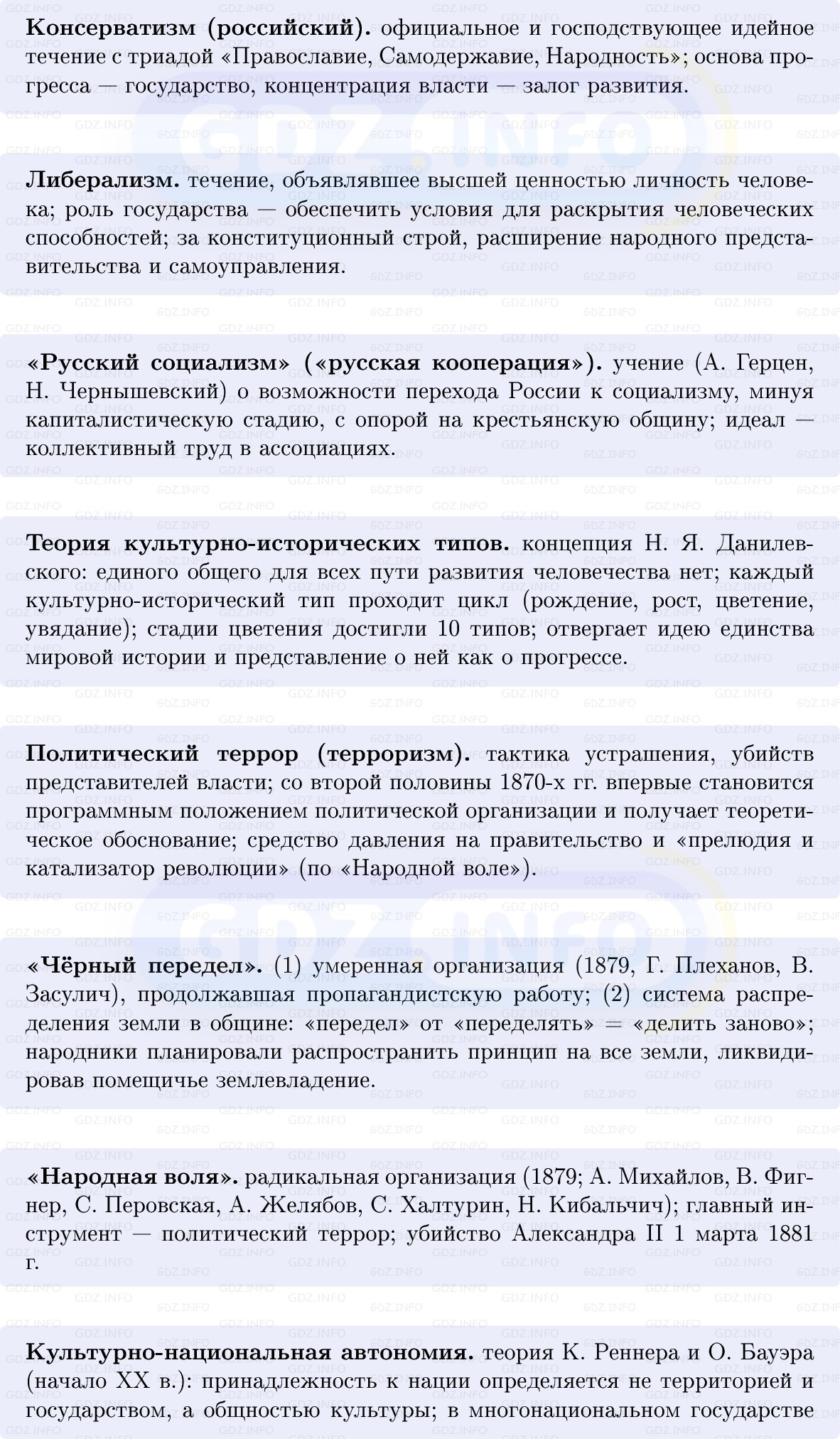 Фото решения 1: Идейные течения и общественное движение, Конспект из ГДЗ по Истории России 9 класс: Мединский, Торкунов 2025г. (4)