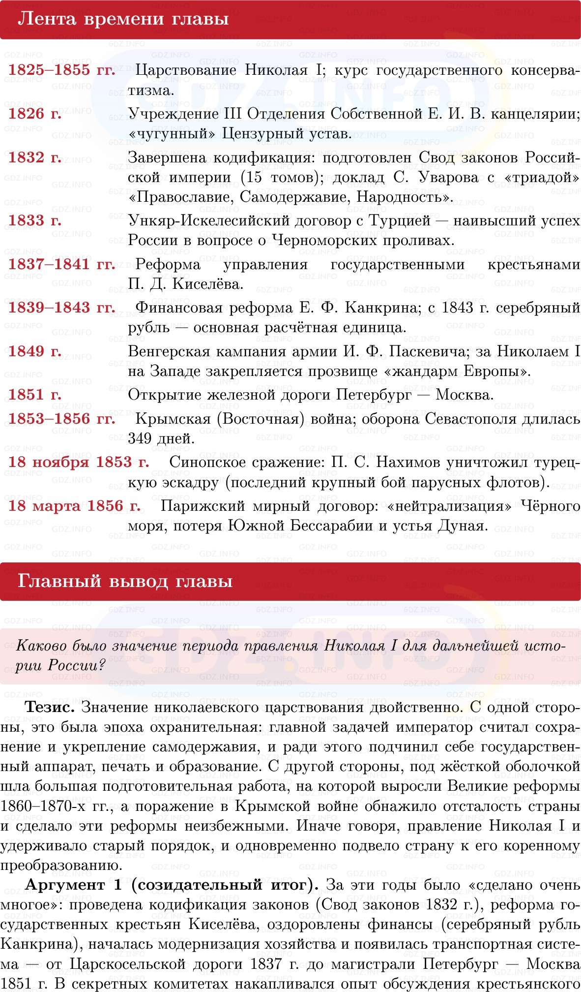 Фото решения 1: Итоги главы 1, Вопросы из ГДЗ по Истории России 9 класс: Мединский, Торкунов 2025г.
