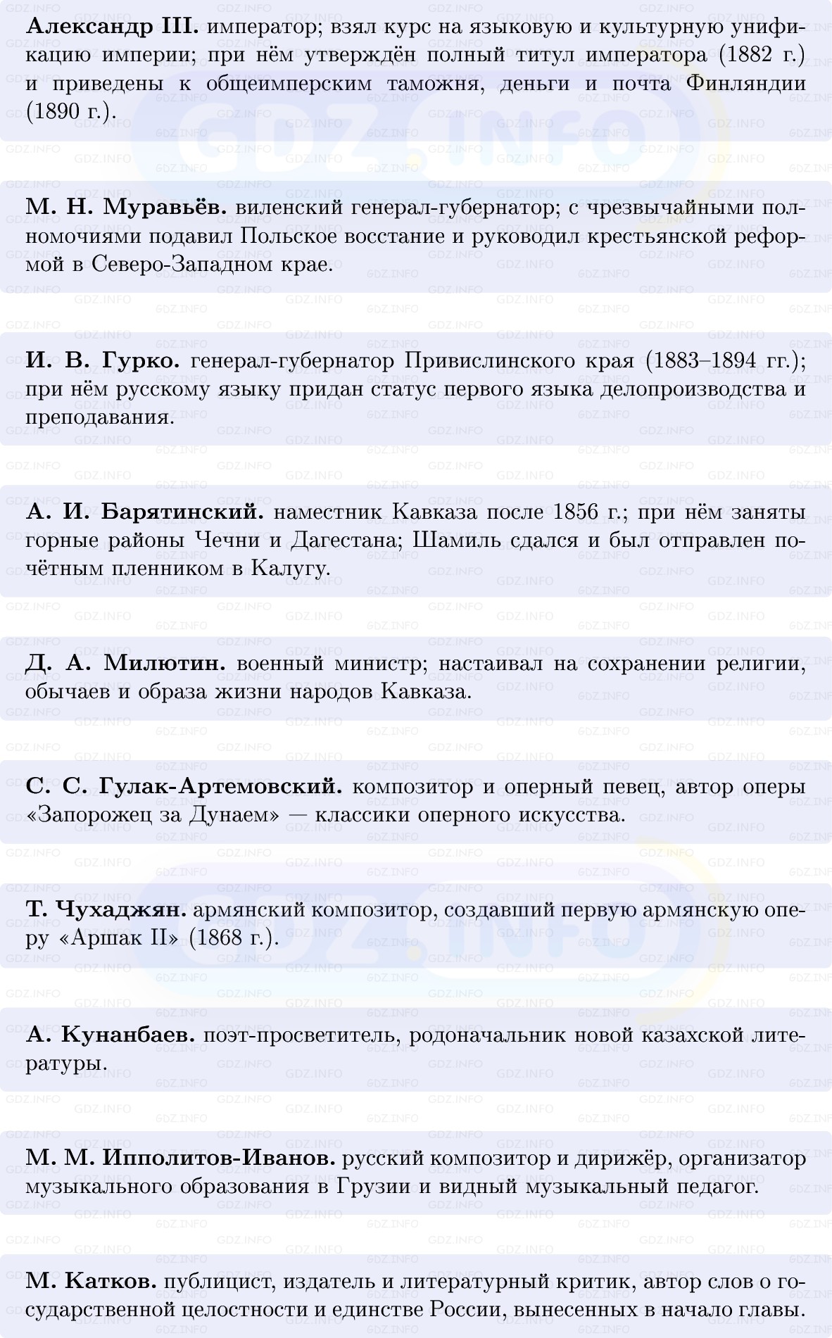 Фото решения 1: Итоги главы 6, Вопросы из ГДЗ по Истории России 9 класс: Мединский, Торкунов 2025г. (3)