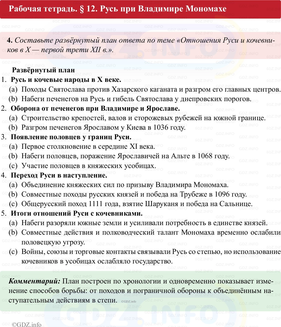 Фото решения 1: Параграф 12, Номер 4 из ГДЗ по истории России 6 класс: Клоков В.А., Андреев И.Л. (рабочая тетрадь) 2025г. Фото решения 1: Параграф 12, Номер 4 из ГДЗ по истории России 6 класс: Клоков В.А., Андреев И.Л. (рабочая тетрадь) 2025г.
