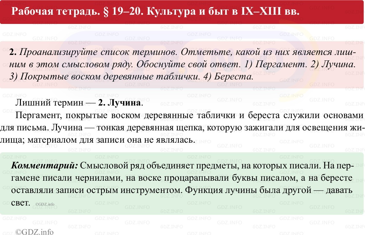 Фото решения 1: Параграф 19-20, Номер 2 из ГДЗ по истории России 6 класс: Клоков В.А., Андреев И.Л. (рабочая тетрадь) 2025г. Фото решения 1: Параграф 19-20, Номер 2 из ГДЗ по истории России 6 класс: Клоков В.А., Андреев И.Л. (рабочая тетрадь) 2025г.