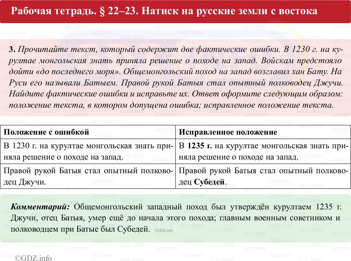 Фото решения 1: Параграф 22-23, Номер 3 из ГДЗ по истории России 6 класс: Клоков В.А., Андреев И.Л. (рабочая тетрадь) 2025г.