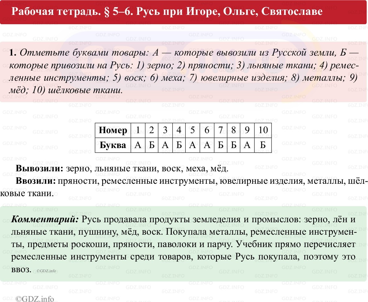 Фото решения 1: Параграф 5-6, Номер 1 из ГДЗ по истории России 6 класс: Клоков В.А., Андреев И.Л. (рабочая тетрадь) 2025г. Фото решения 1: Параграф 5-6, Номер 1 из ГДЗ по истории России 6 класс: Клоков В.А., Андреев И.Л. (рабочая тетрадь) 2025г.
