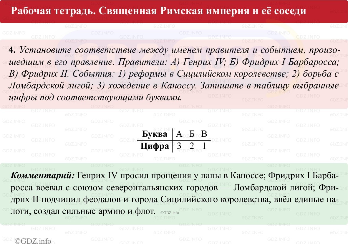 Фото решения 1: Параграф 13, Номер 4 из ГДЗ по истории Средних веков 6 класс: Абрамов А.В., Ведюшкин В.А. (рабочая тетрадь) 2025г. Фото решения 1: Параграф 13, Номер 4 из ГДЗ по истории Средних веков 6 класс: Абрамов А.В., Ведюшкин В.А. (рабочая тетрадь) 2025г.