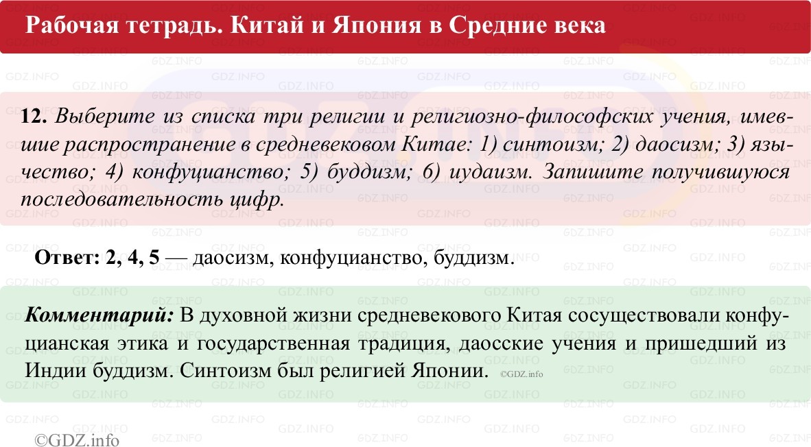 Фото решения 1: Параграф 16-17, Номер 12 из ГДЗ по истории Средних веков 6 класс: Абрамов А.В., Ведюшкин В.А. (рабочая тетрадь) 2025г.