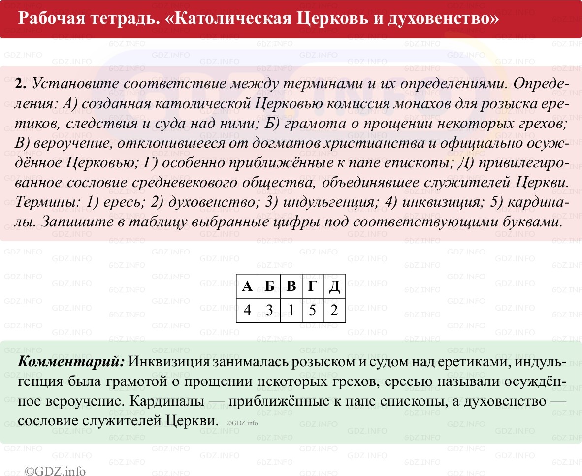 Фото решения 1: Параграф 8, Номер 2 из ГДЗ по истории Средних веков 6 класс: Абрамов А.В., Ведюшкин В.А. (рабочая тетрадь) 2025г.