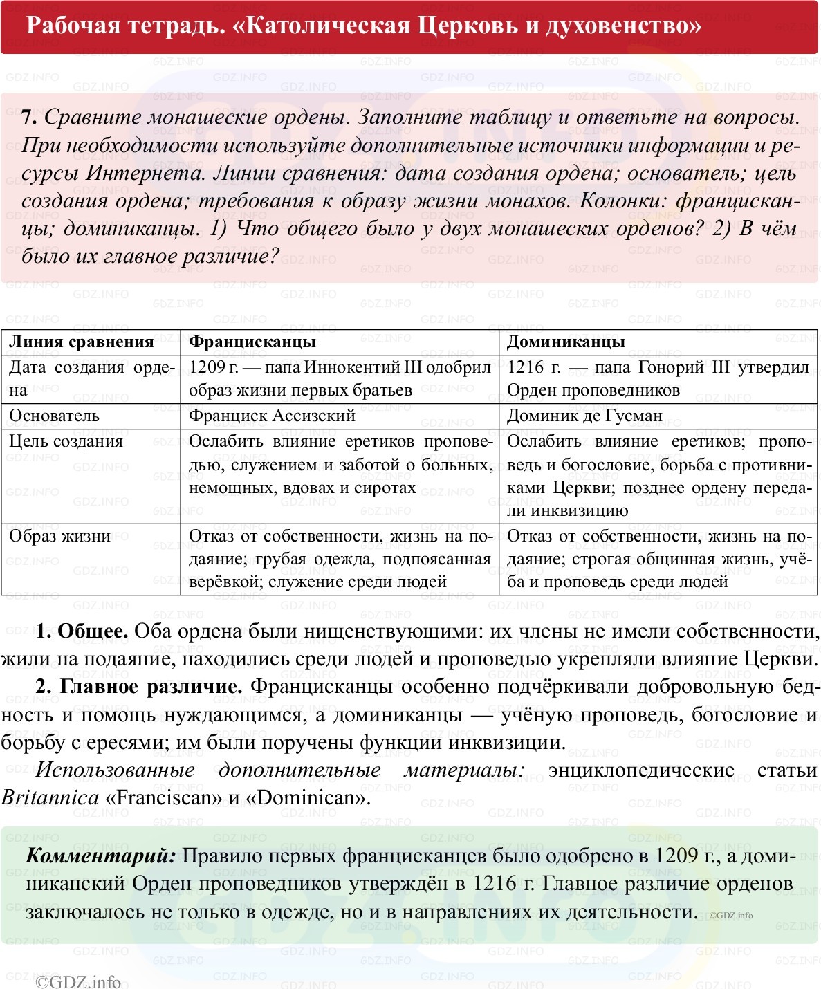 Фото решения 1: Параграф 8, Номер 7 из ГДЗ по истории Средних веков 6 класс: Абрамов А.В., Ведюшкин В.А. (рабочая тетрадь) 2025г.