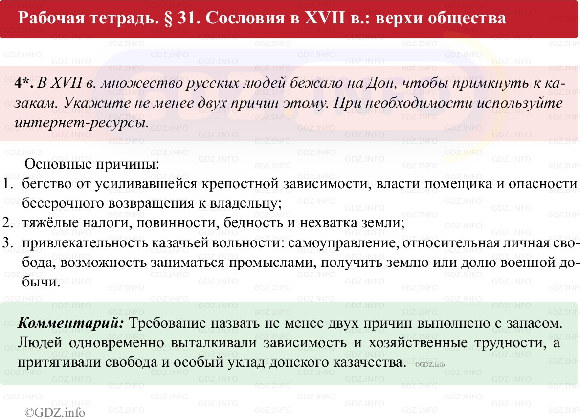 Фото решения 1: Параграф 31, Номер 4 из ГДЗ по истории России 7 класс: Пазин Р.В., Андреев И.Л. (рабочая тетрадь) 2025г. Фото решения 1: Параграф 31, Номер 4 из ГДЗ по истории России 7 класс: Пазин Р.В., Андреев И.Л. (рабочая тетрадь) 2025г.