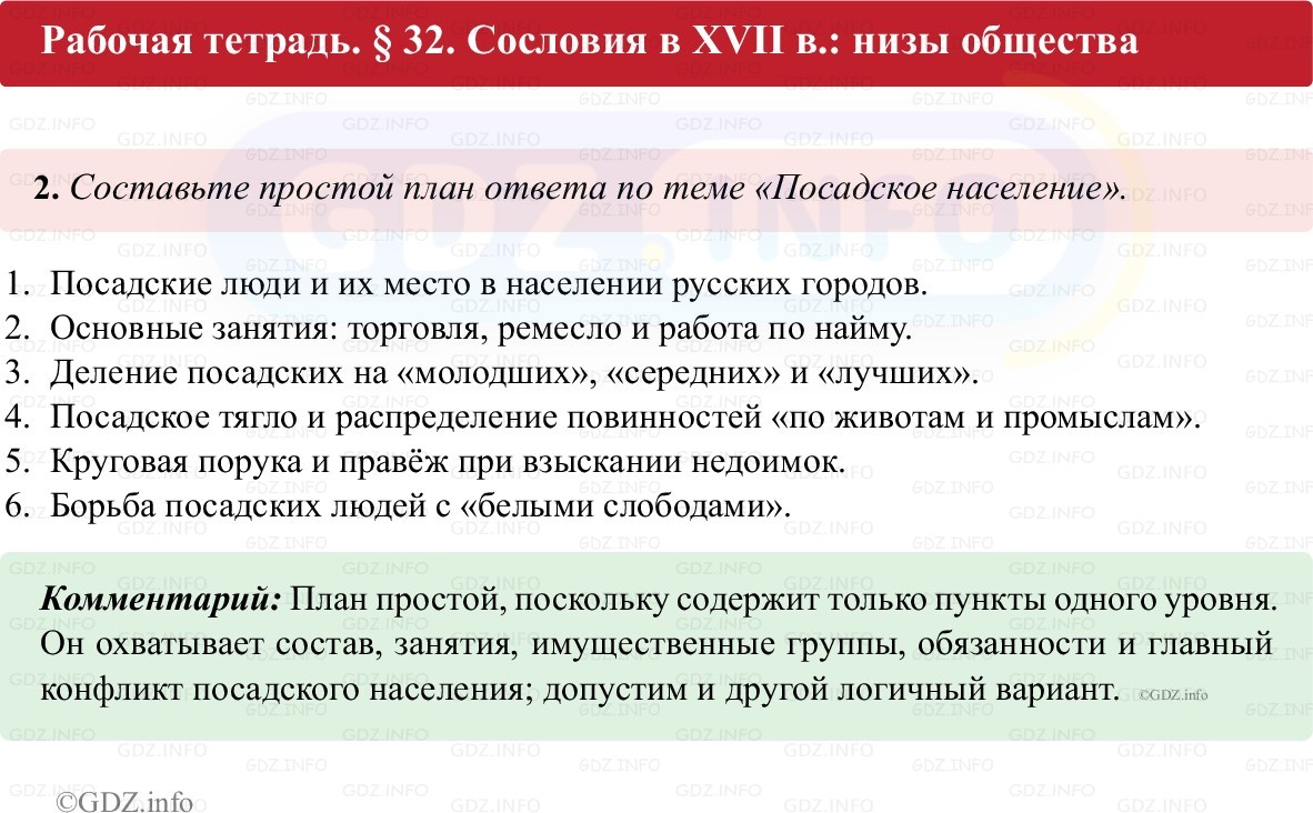 Фото решения 1: Параграф 32, Номер 2 из ГДЗ по истории России 7 класс: Пазин Р.В., Андреев И.Л. (рабочая тетрадь) 2025г.
