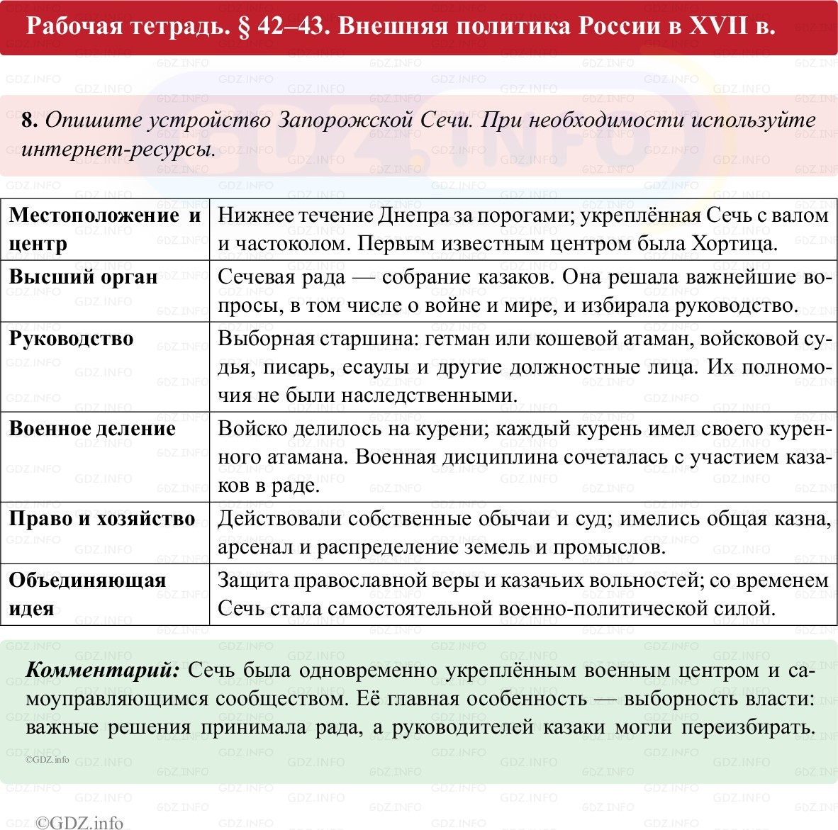 Фото решения 1: Параграф 42-43, Номер 8 из ГДЗ по истории России 7 класс: Пазин Р.В., Андреев И.Л. (рабочая тетрадь) 2025г. Фото решения 1: Параграф 42-43, Номер 8 из ГДЗ по истории России 7 класс: Пазин Р.В., Андреев И.Л. (рабочая тетрадь) 2025г.