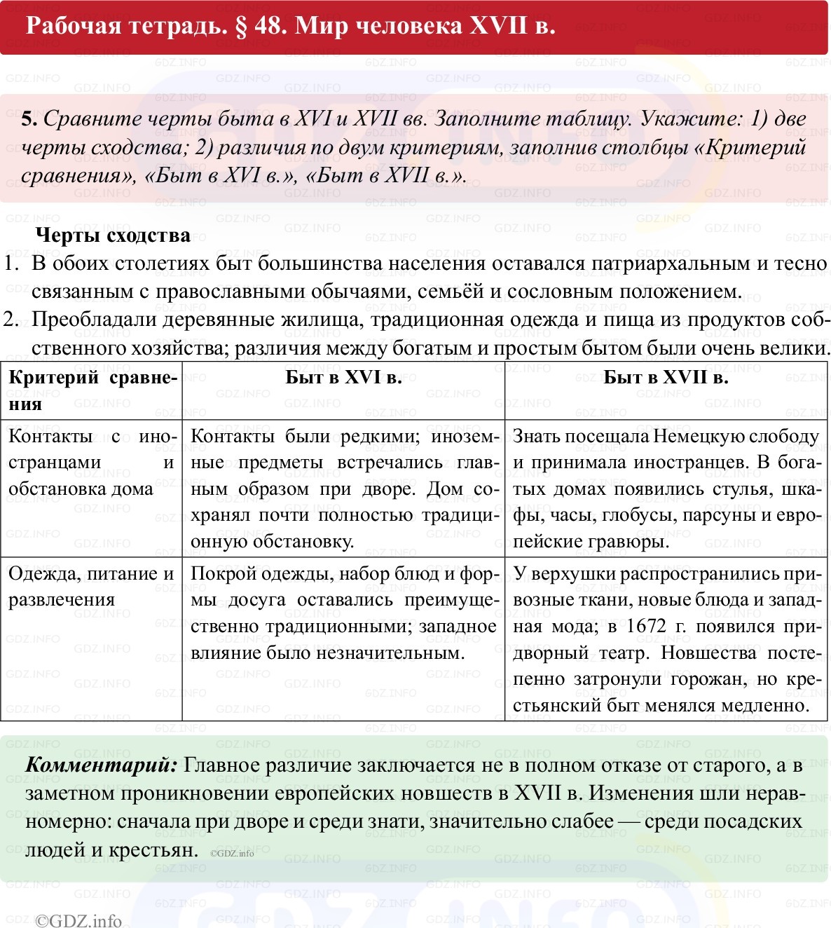 Фото решения 1: Параграф 48, Номер 5 из ГДЗ по истории России 7 класс: Пазин Р.В., Андреев И.Л. (рабочая тетрадь) 2025г. Фото решения 1: Параграф 48, Номер 5 из ГДЗ по истории России 7 класс: Пазин Р.В., Андреев И.Л. (рабочая тетрадь) 2025г.